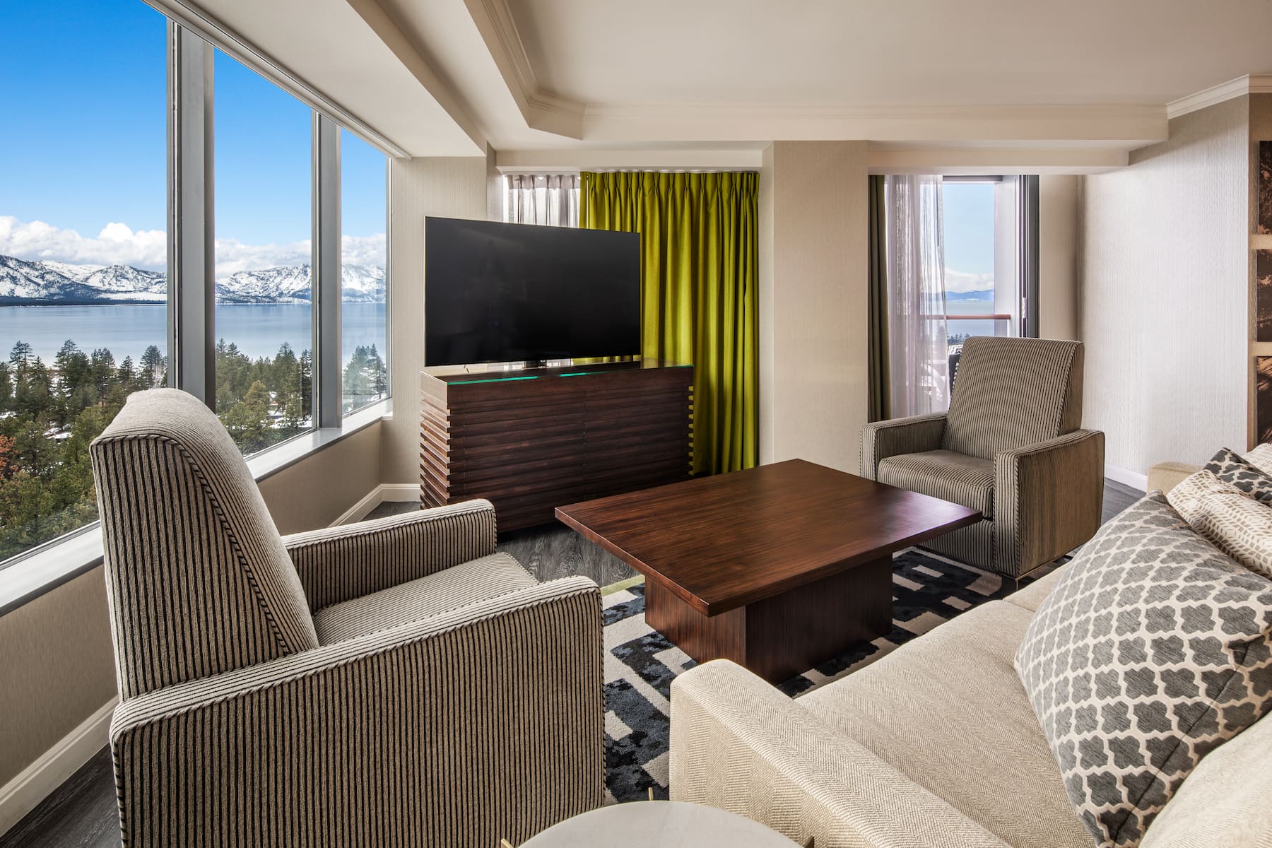 Guest room at the Caesars Republic Lake Tahoe in Stateline, Nevada