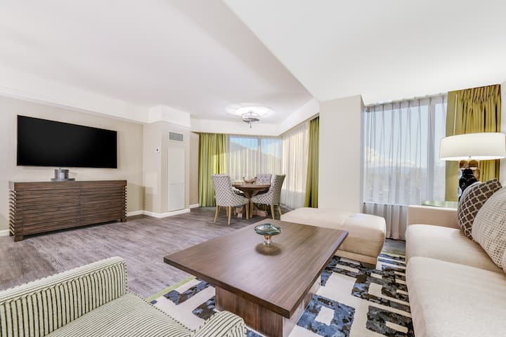 Guest room at the Caesars Republic Lake Tahoe in Stateline, Nevada