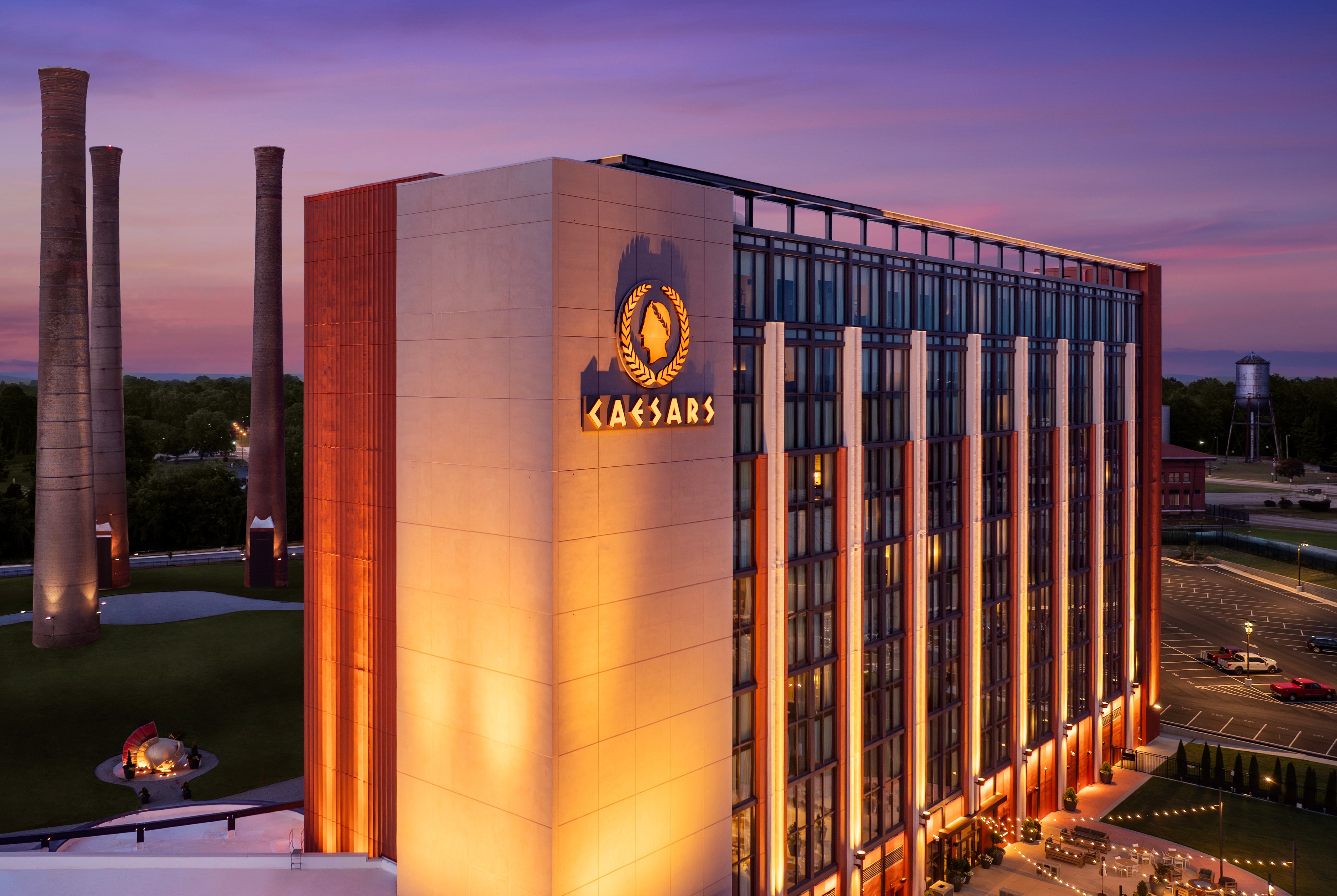 Exterior of Caesars Virginia hotel in Danville, Virginia