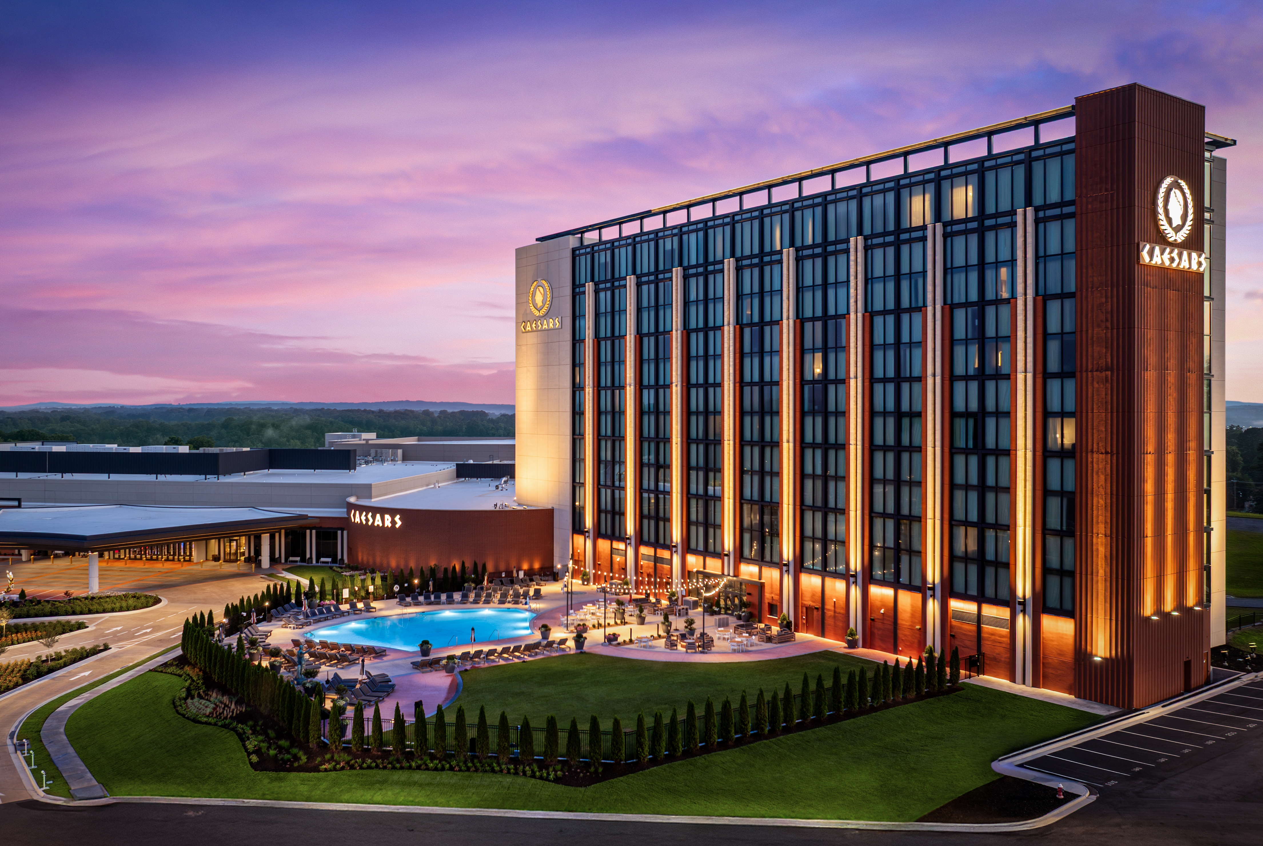 Exterior of Caesars Virginia hotel in Danville, Virginia