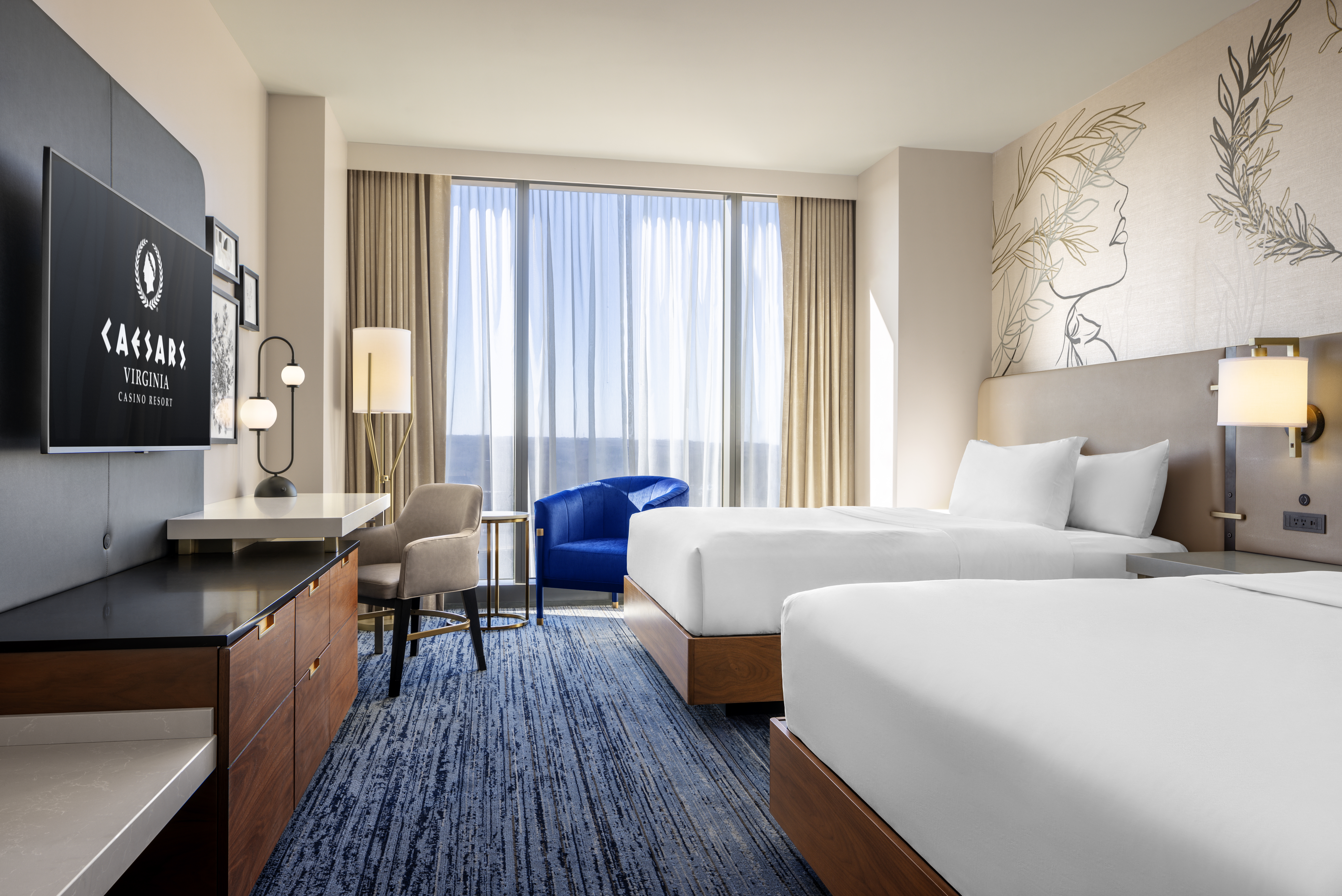Guest room at the Caesars Virginia in Danville, Virginia