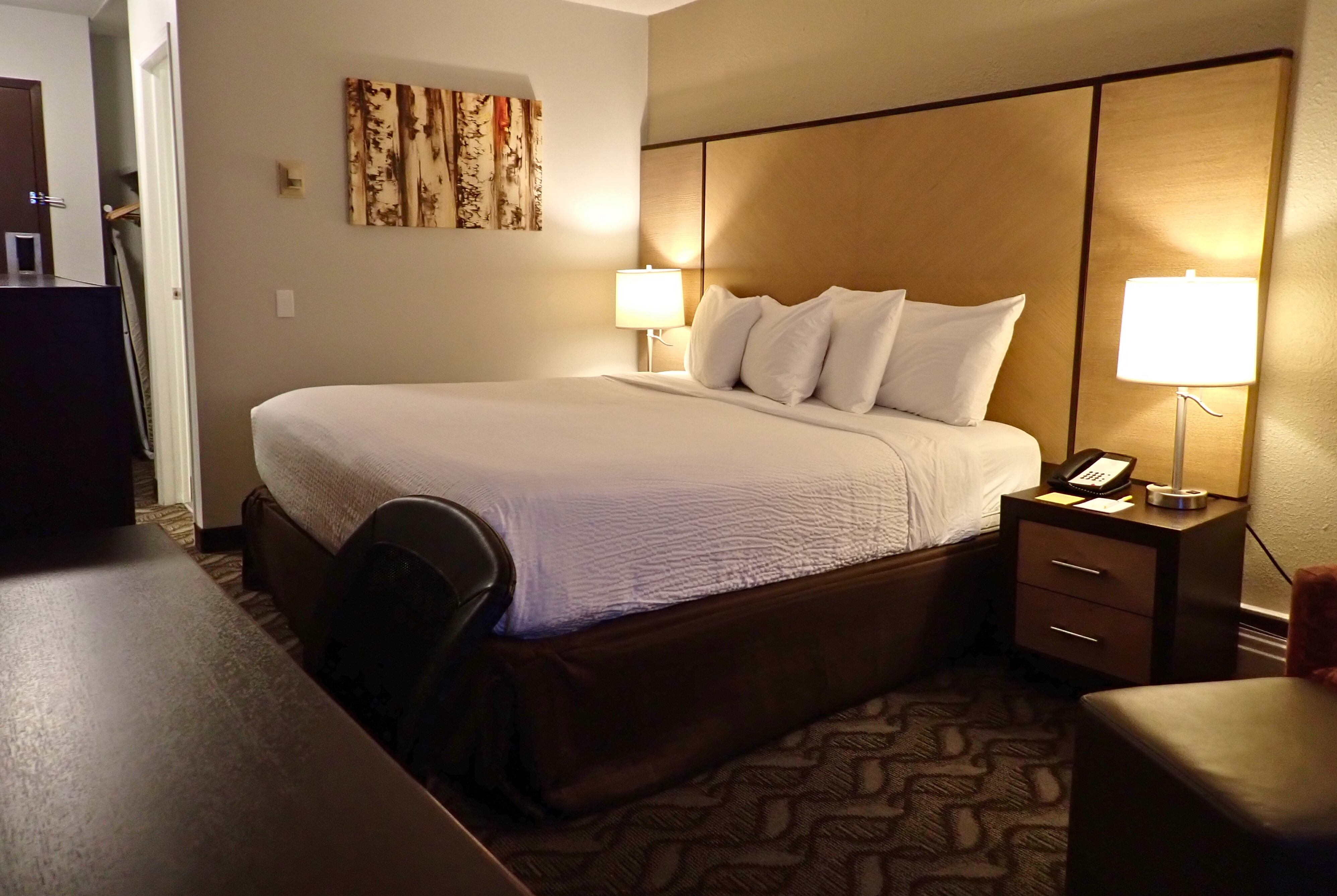Guest room at the Days Inn by Wyndham Airdrie in Airdrie, Alberta