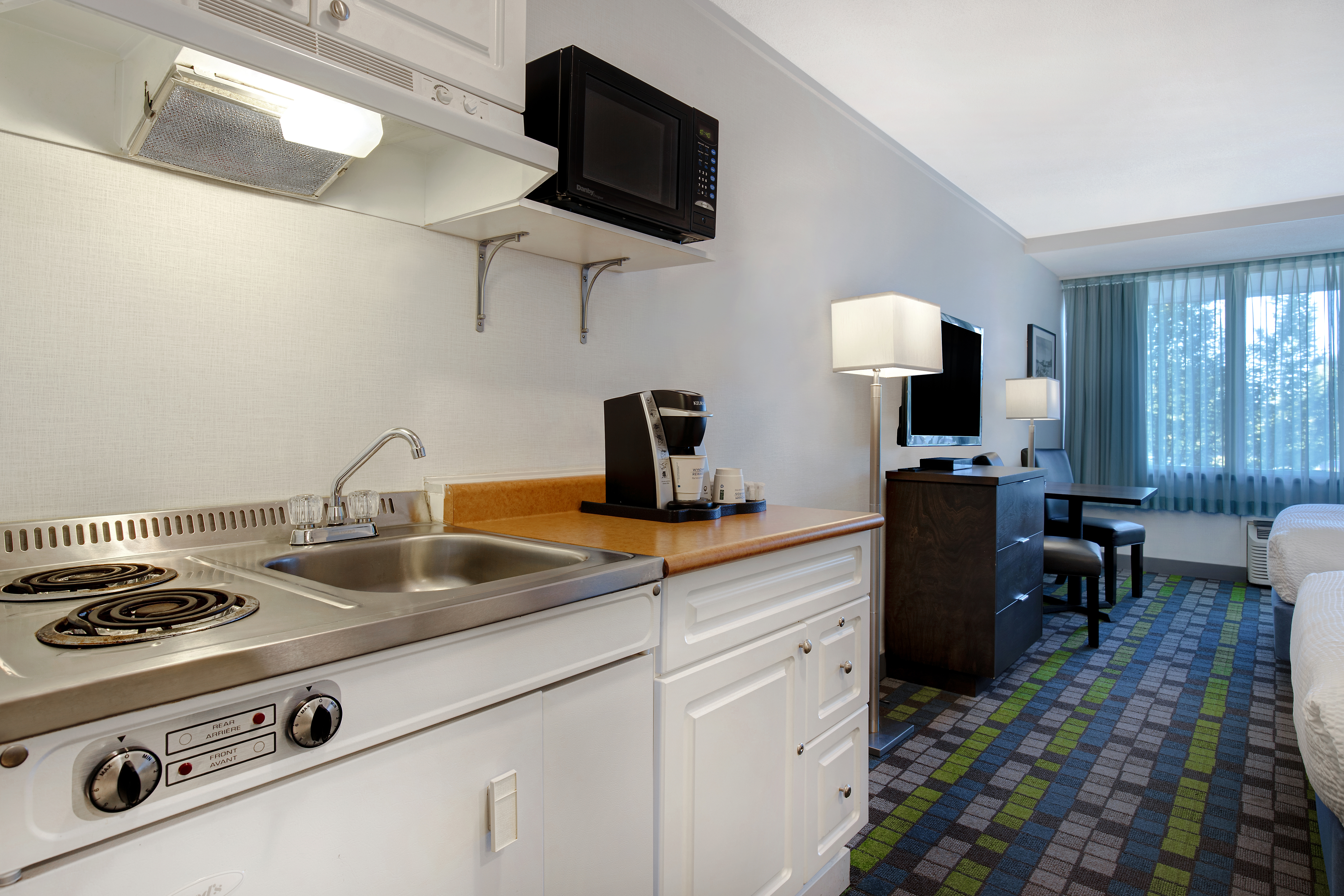 Guest room at the Days Inn by Wyndham Victoria Airport Sidney in Sidney, British Columbia