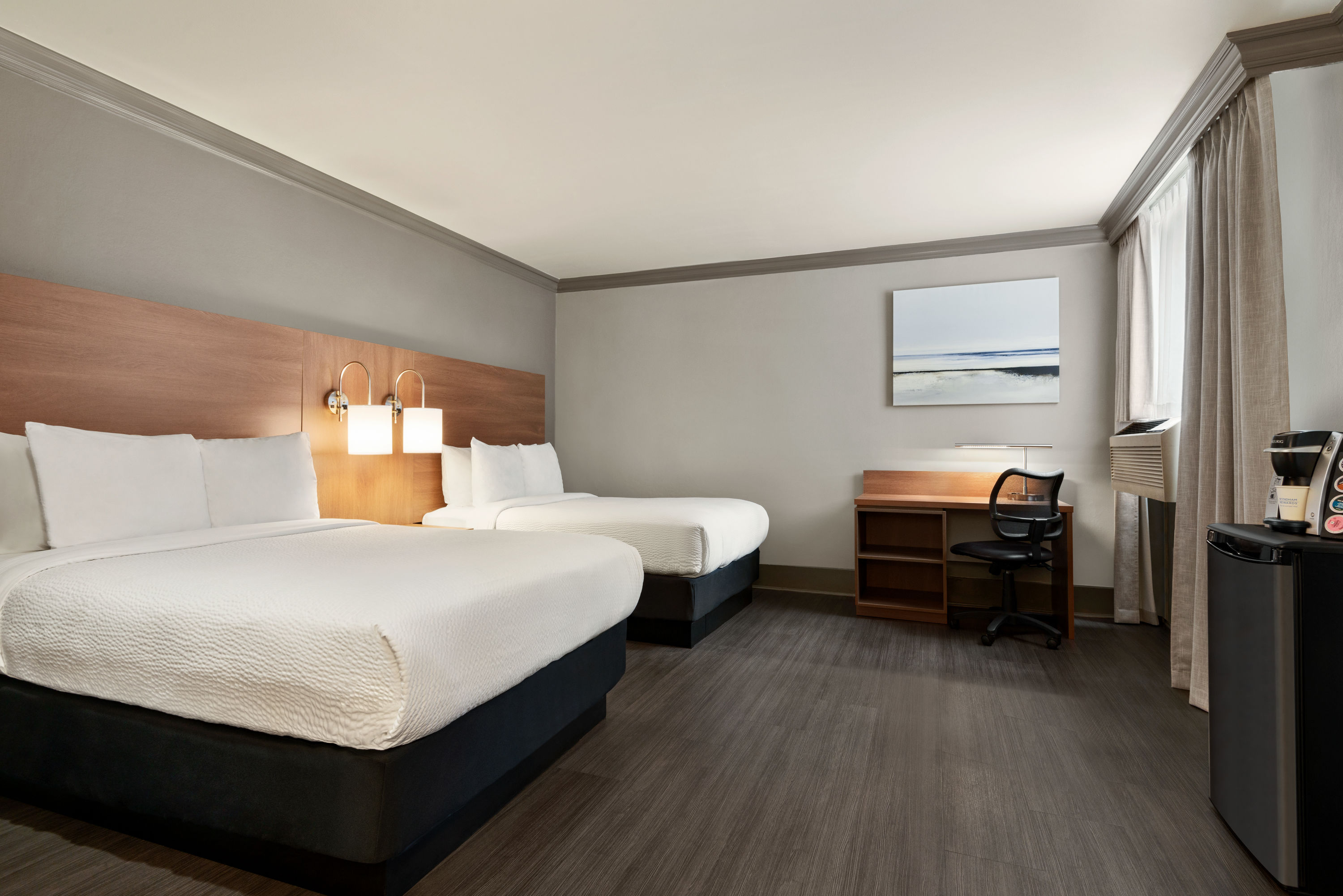 Guest room at the Days Inn by Wyndham Vancouver Downtown in Vancouver, British Columbia