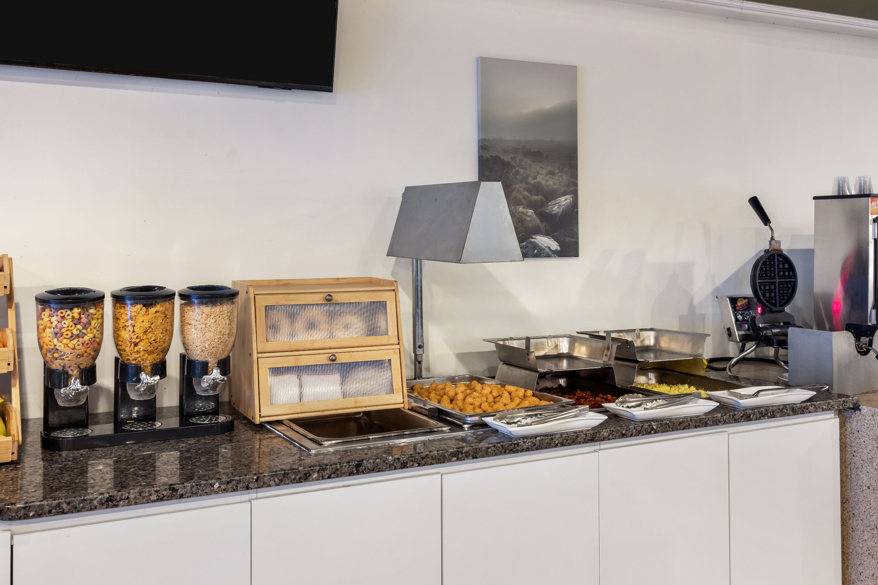 Days Inn by Wyndham Sudbury & Conference Centre restaurant breakfast area close up in Sudbury, Ontario