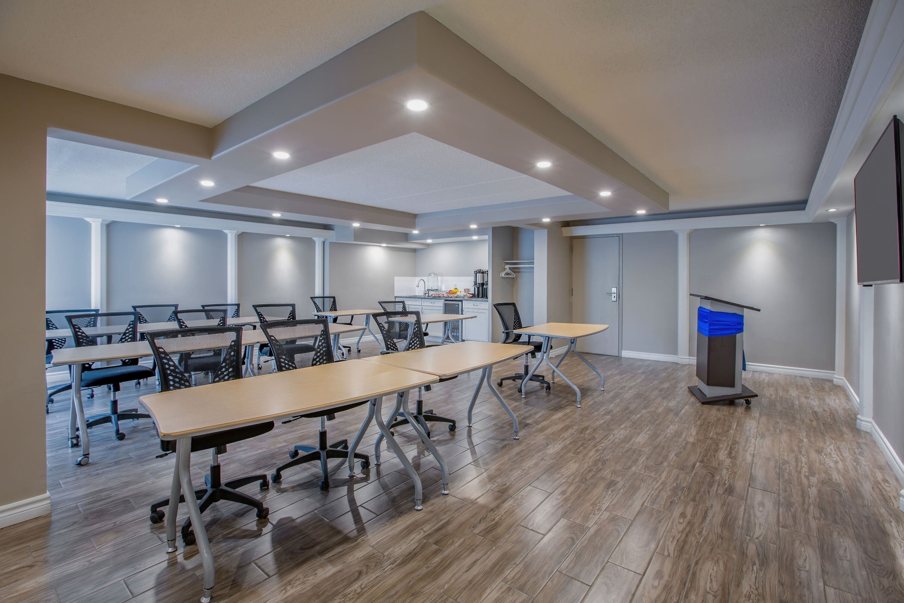 Classroom meeting room at Days Inn by Wyndham Sudbury & Conference Centre in Sudbury, Ontario