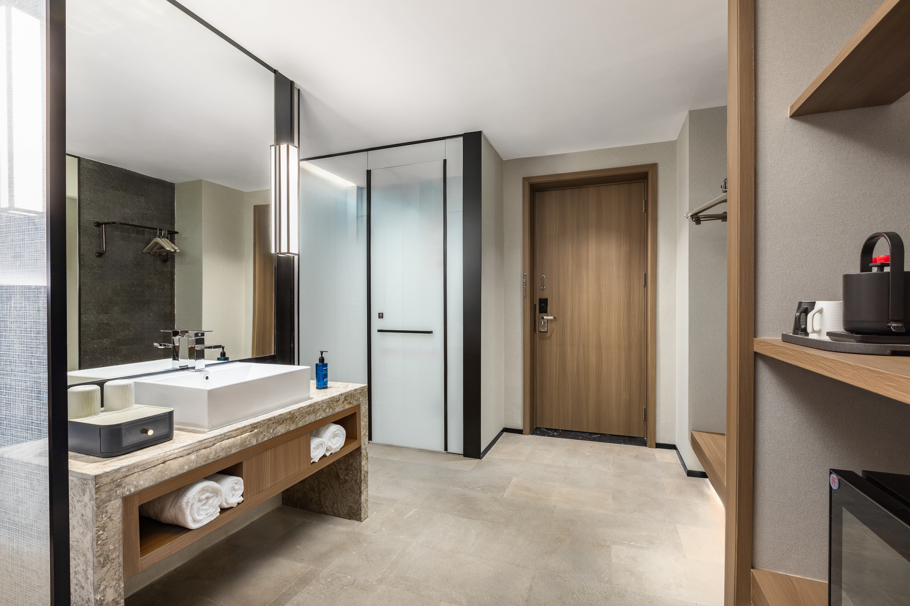 Guest room bath at the Days Inn by Wyndham Changsha Yuhua in Changsha, Other than US/Canada