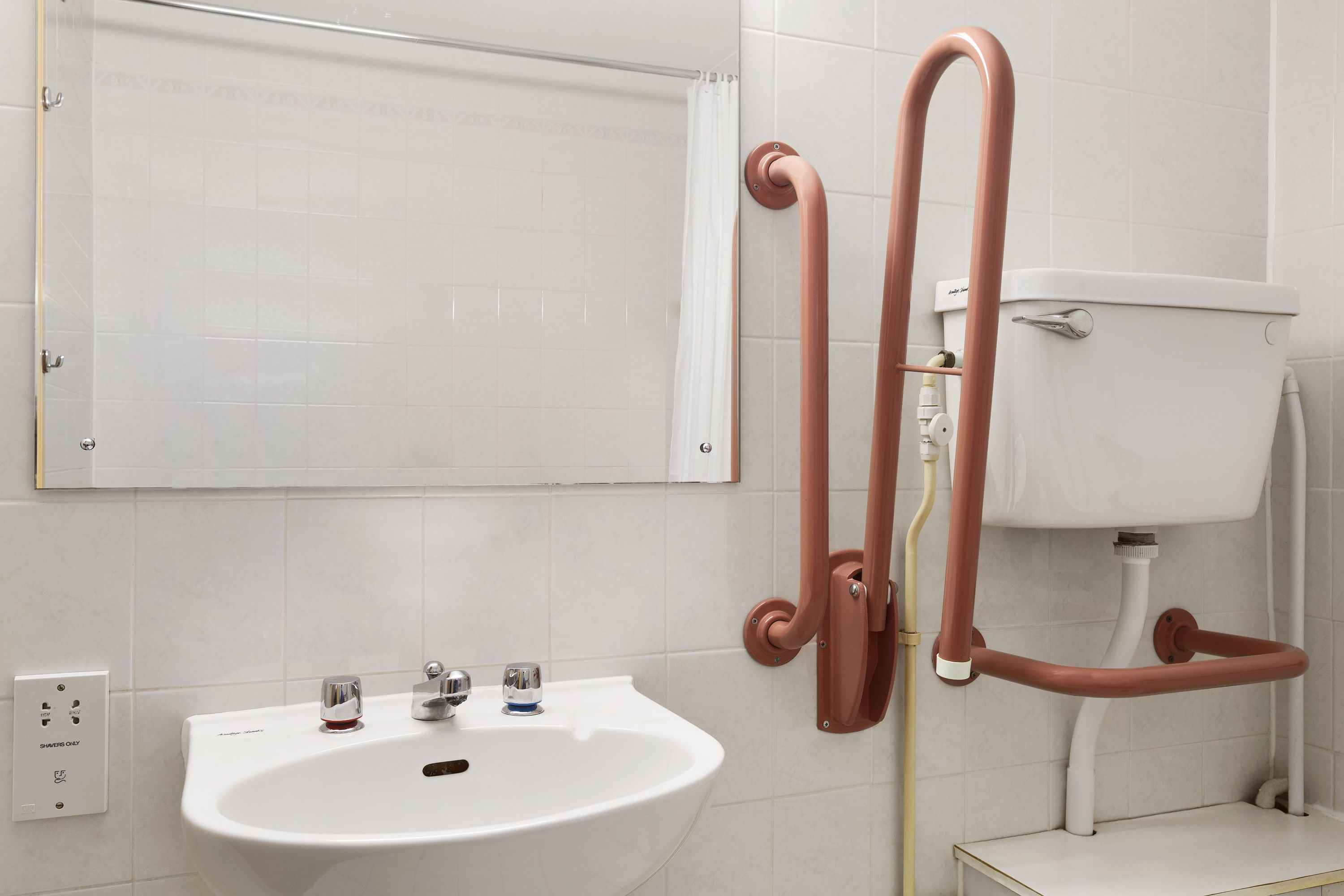 Guest room bath at the Days Inn by Wyndham Sevenoaks Clacket Lane in Westerham, Other than US/Canada