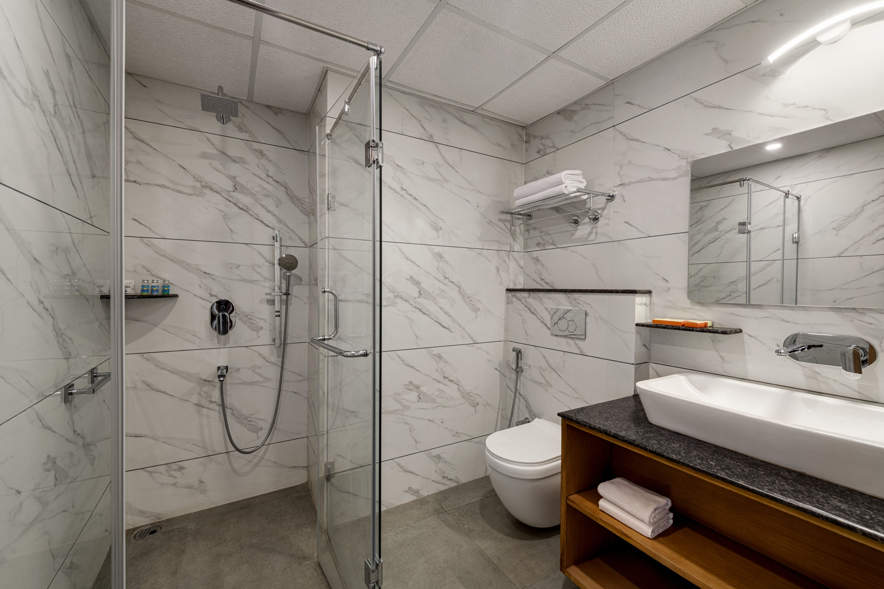 Guest room bath at the Days Inn by Wyndham Gangtok Tadong in Gangtok, Other than US/Canada