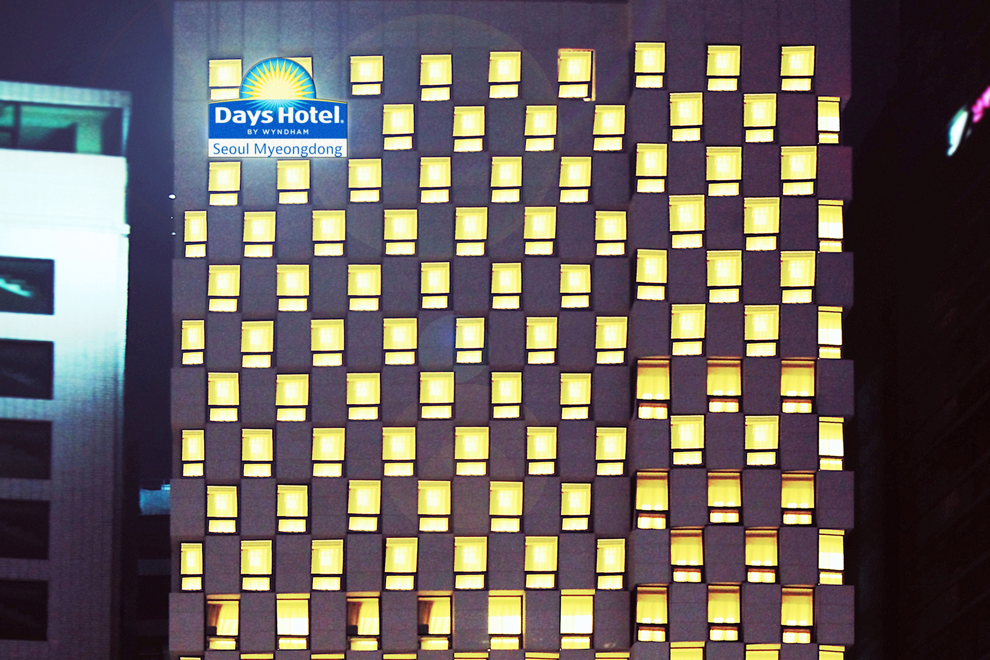 Exterior Night Image of Days Hotel by Wyndham Seoul Myeongdong hotel in Seoul, Other than US/Canada