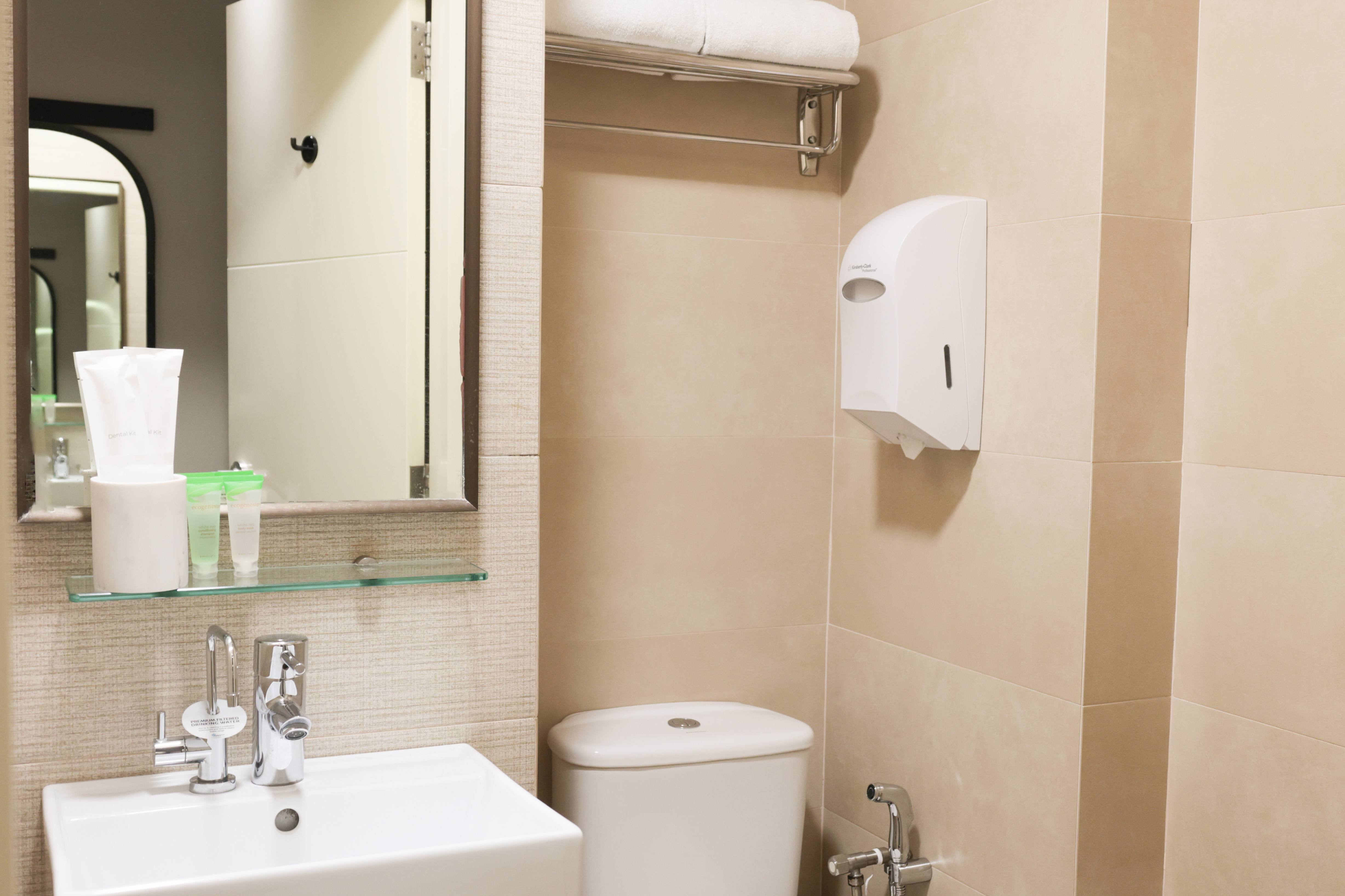 Guest room bath at the Days Inn by Wyndham Singapore Novena in Singapore, Other than US/Canada