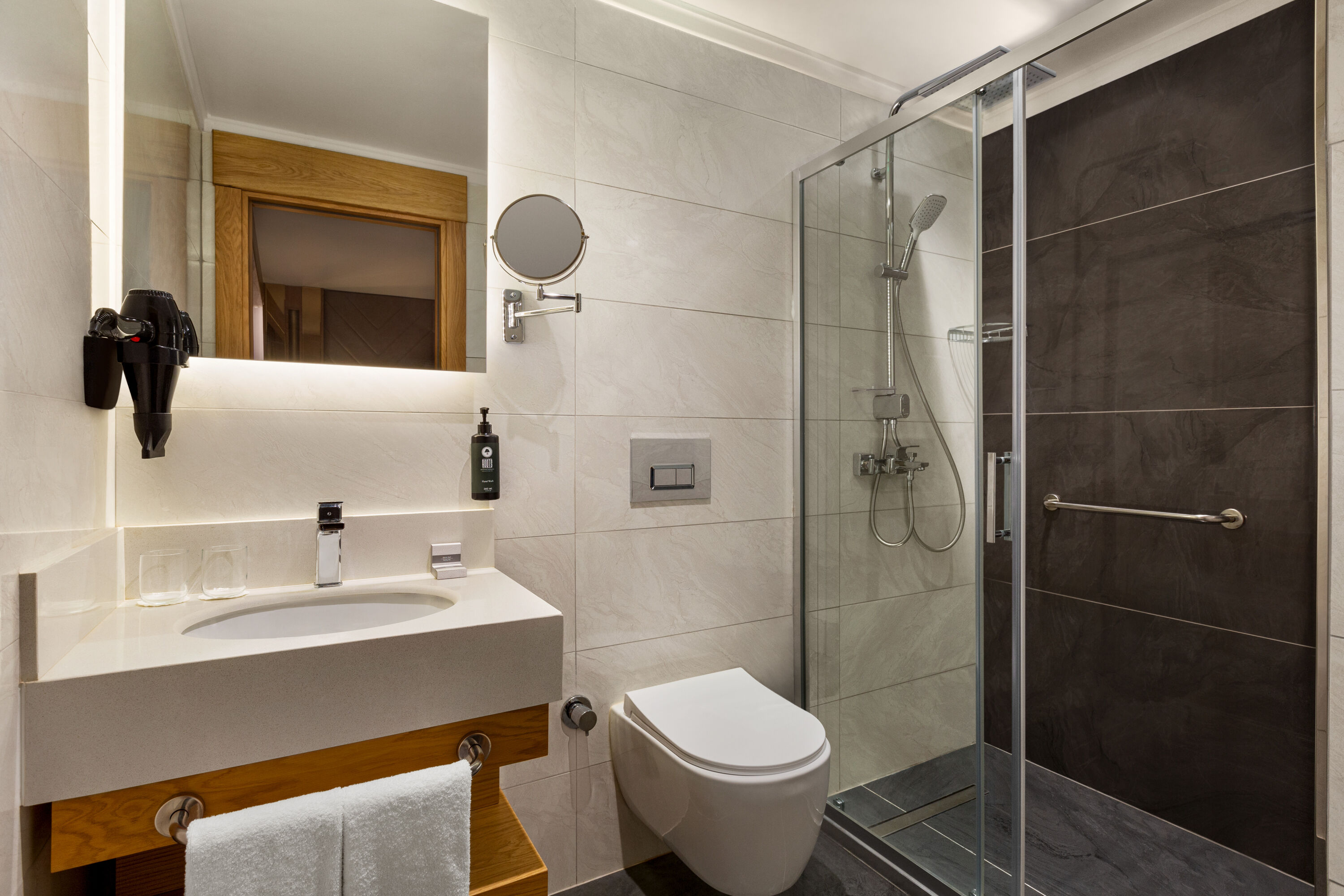 Guest room bath at the Days Inn by Wyndham Istanbul Bomonti in Istanbul, Other than US/Canada