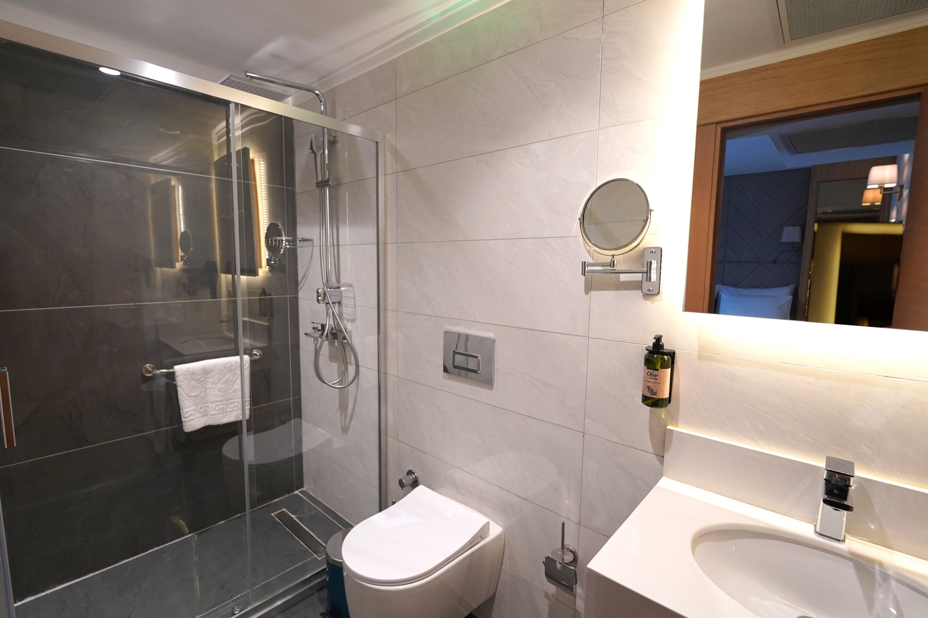 Guest room bath at the Days Inn by Wyndham Istanbul Bomonti in Istanbul, Other than US/Canada