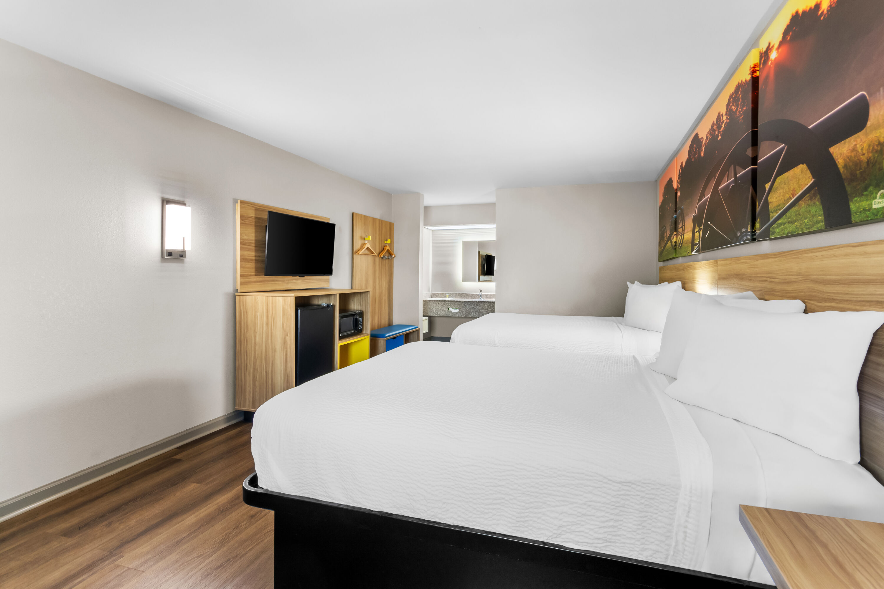 Double bed guest room at the Days Inn by Wyndham Enterprise in Enterprise, Alabama