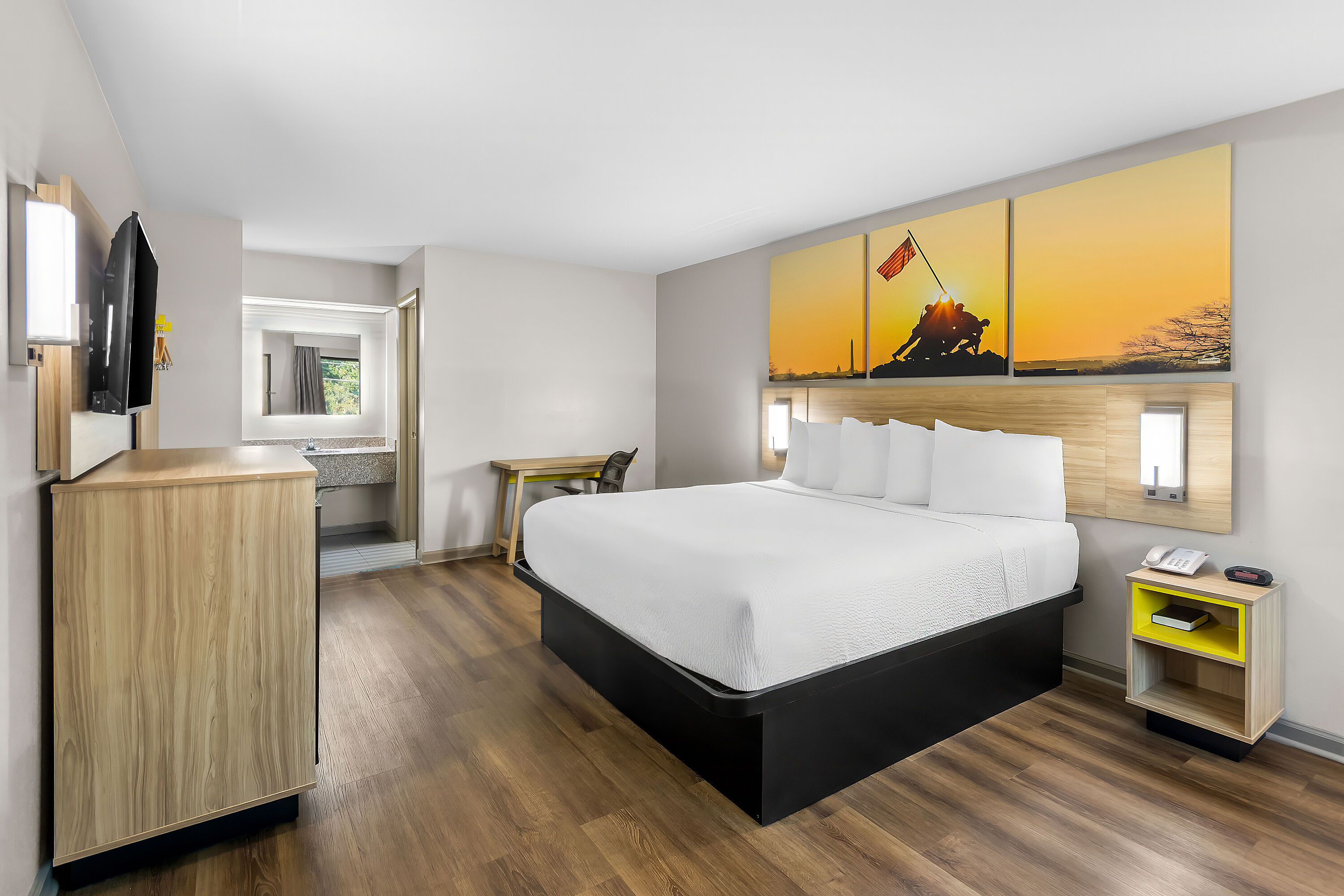 King bed guest room at the Days Inn by Wyndham Enterprise in Enterprise, Alabama