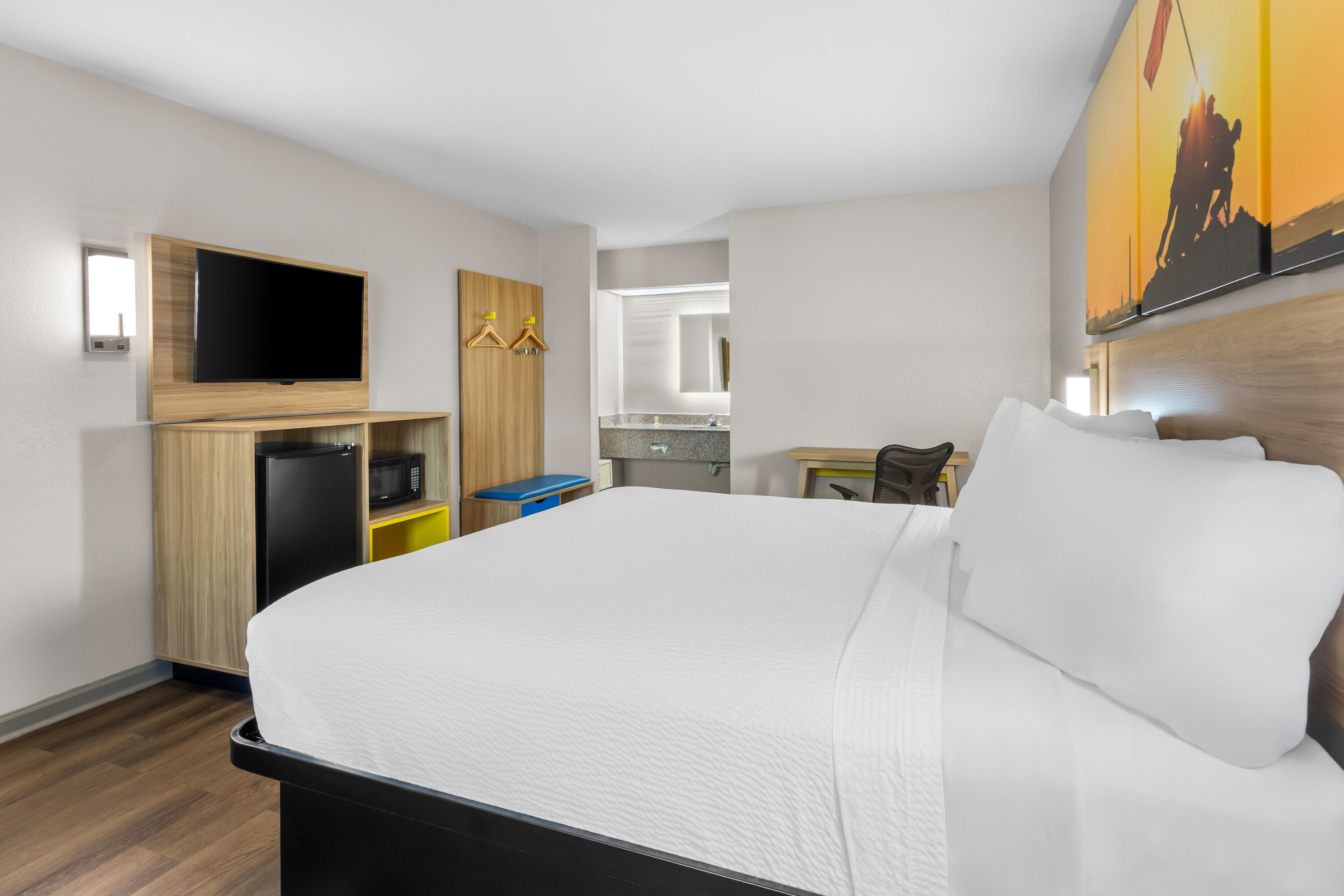 King bed guest room at the Days Inn by Wyndham Enterprise in Enterprise, Alabama