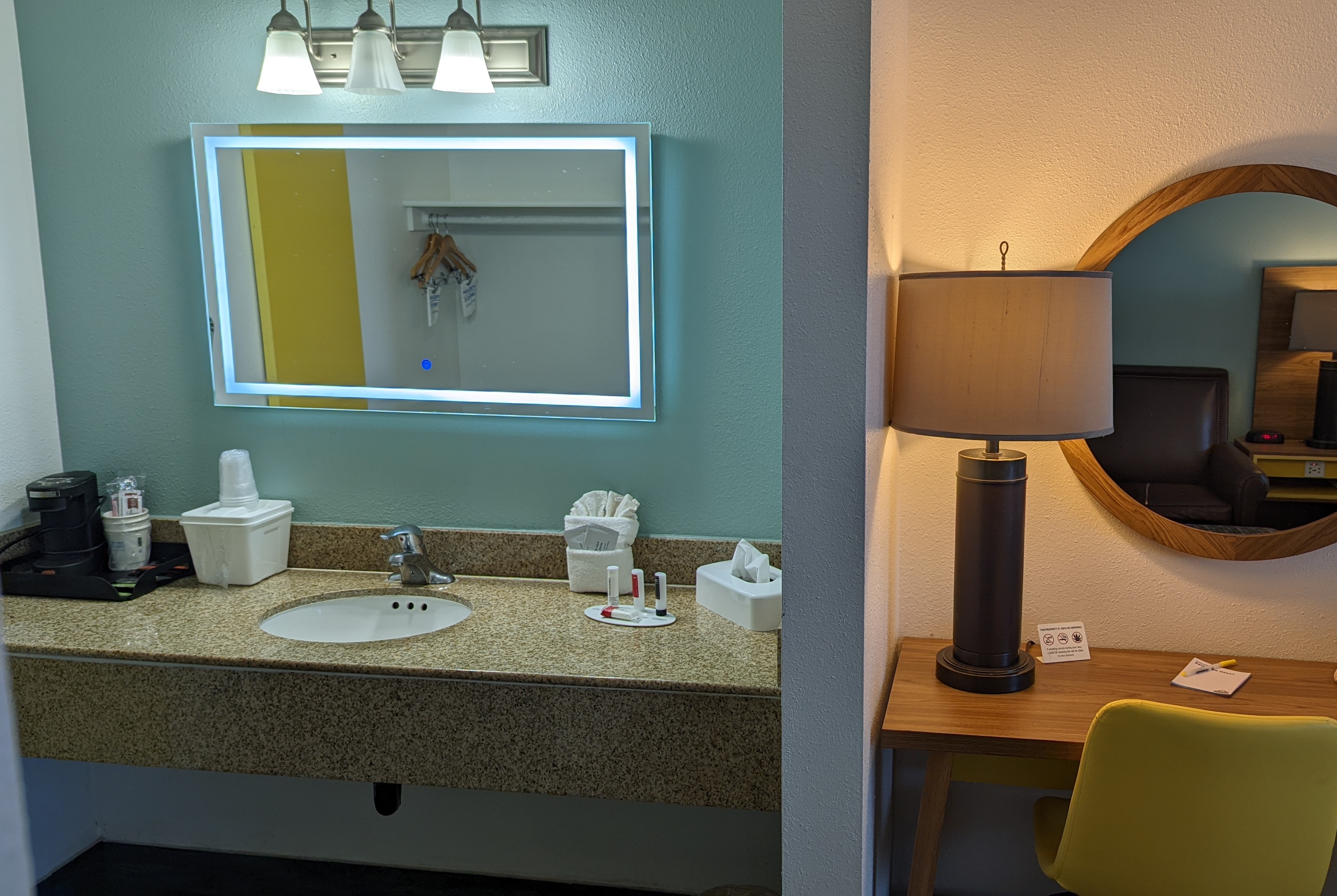 Guest room bath at the Days Inn by Wyndham Lake Havasu in Lake Havasu City, Arizona