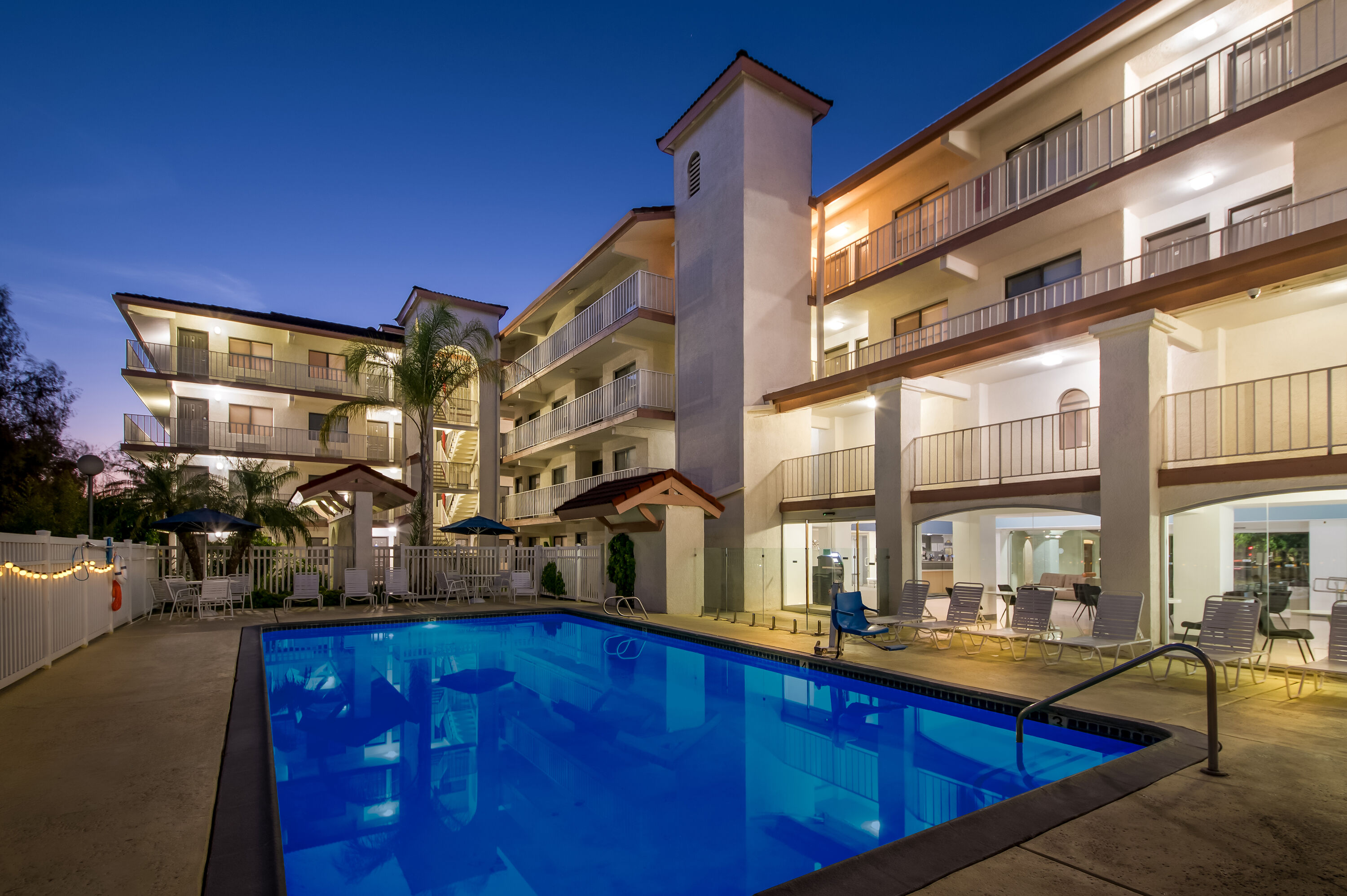 Pool night image at the Days Inn by Wyndham Buena Park in Buena Park, California