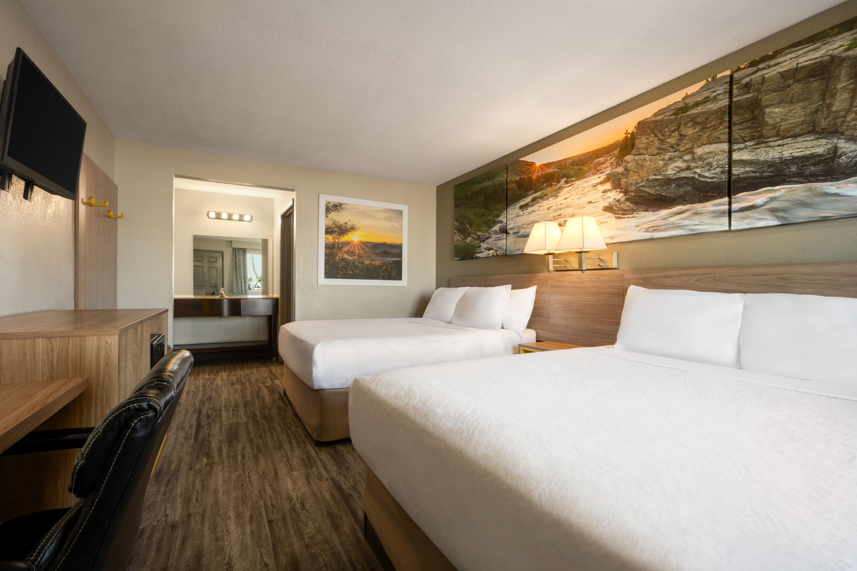 Guest room at the Days Inn by Wyndham Fresno South in Fresno, California