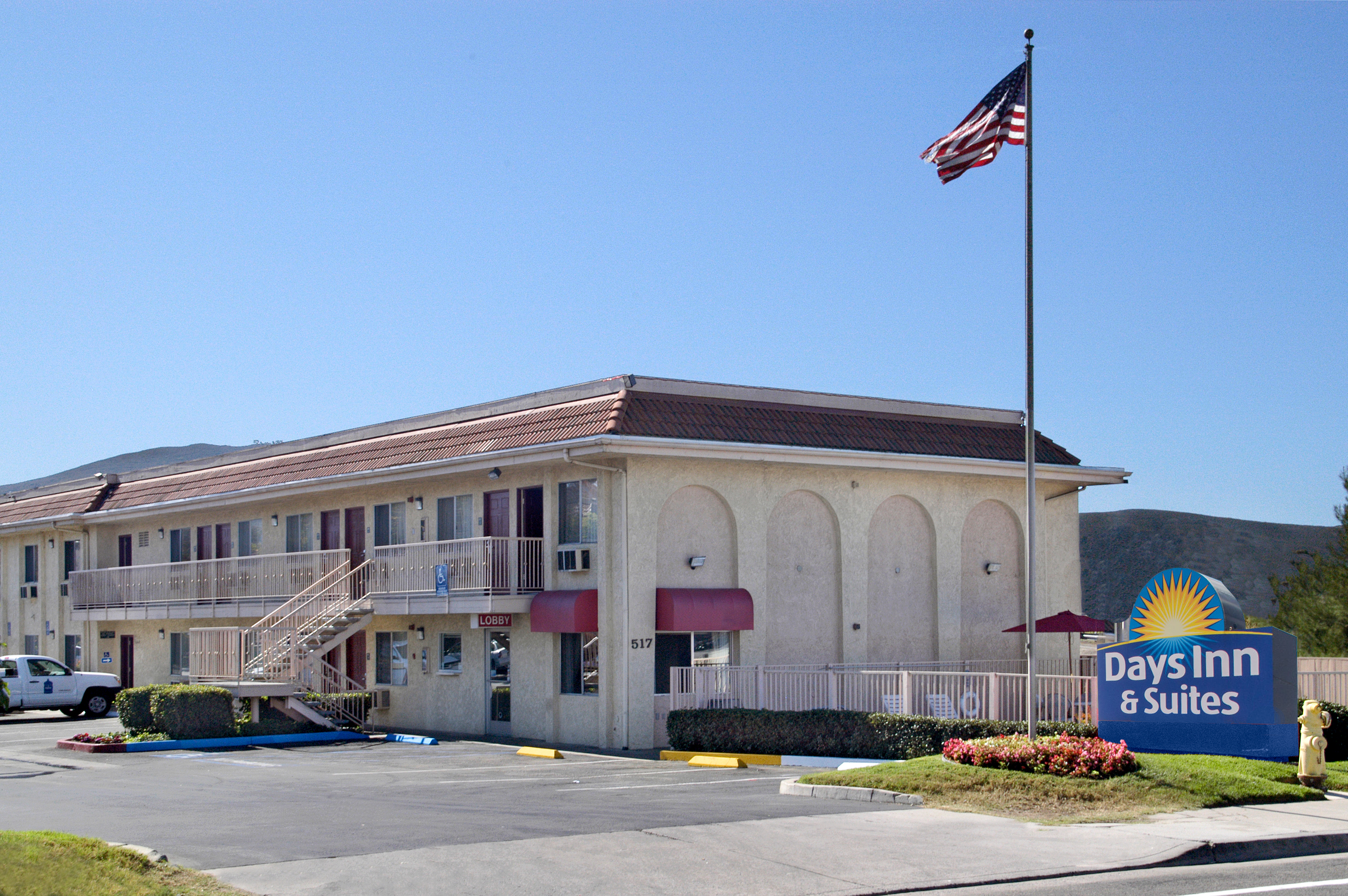 Exterior of Days Inn by Wyndham San Marcos hotel in San Marcos, California