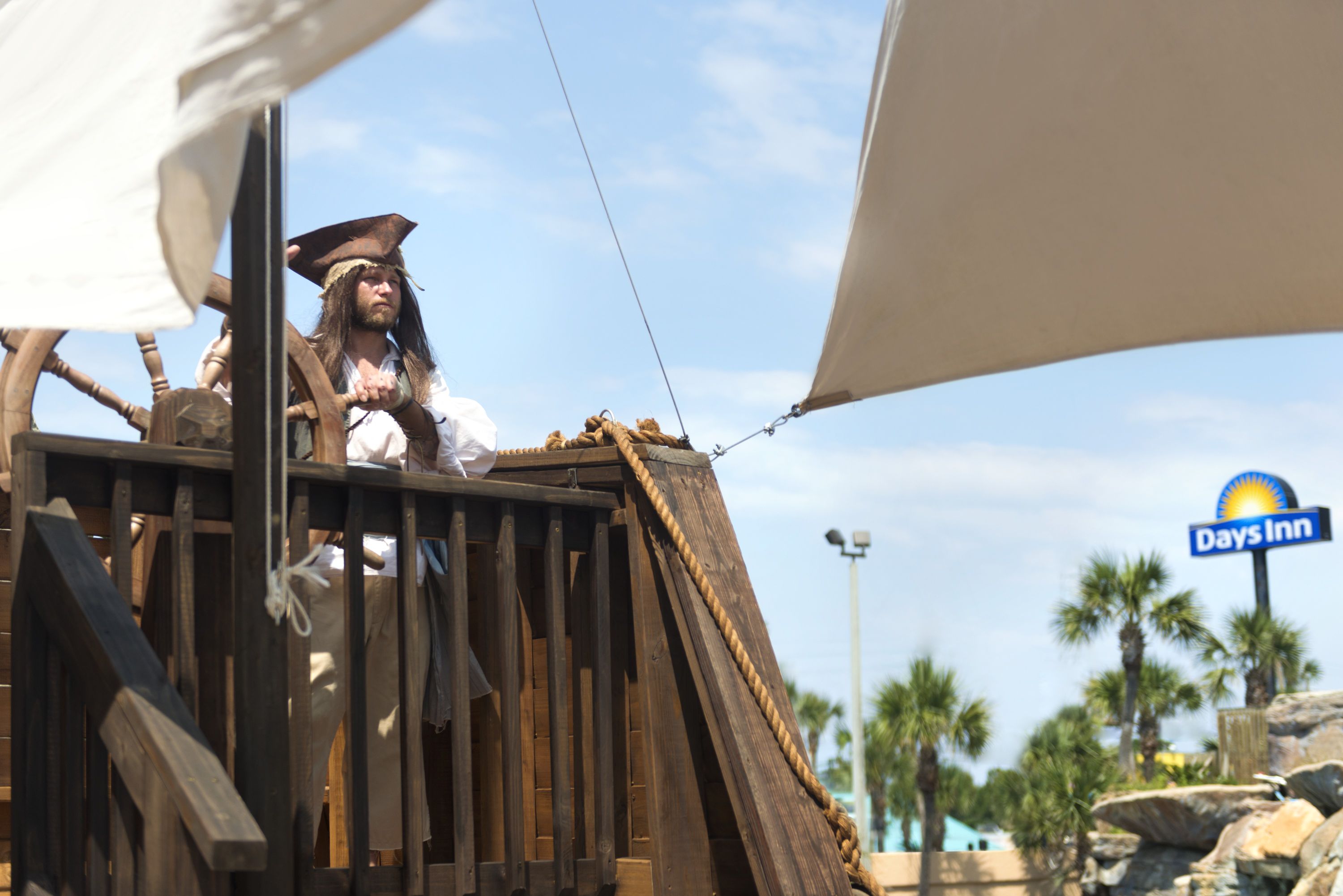 Exterior of Days Inn by Wyndham Panama City Beach/Beachfront Resort hotel in Panama City Beach, Florida