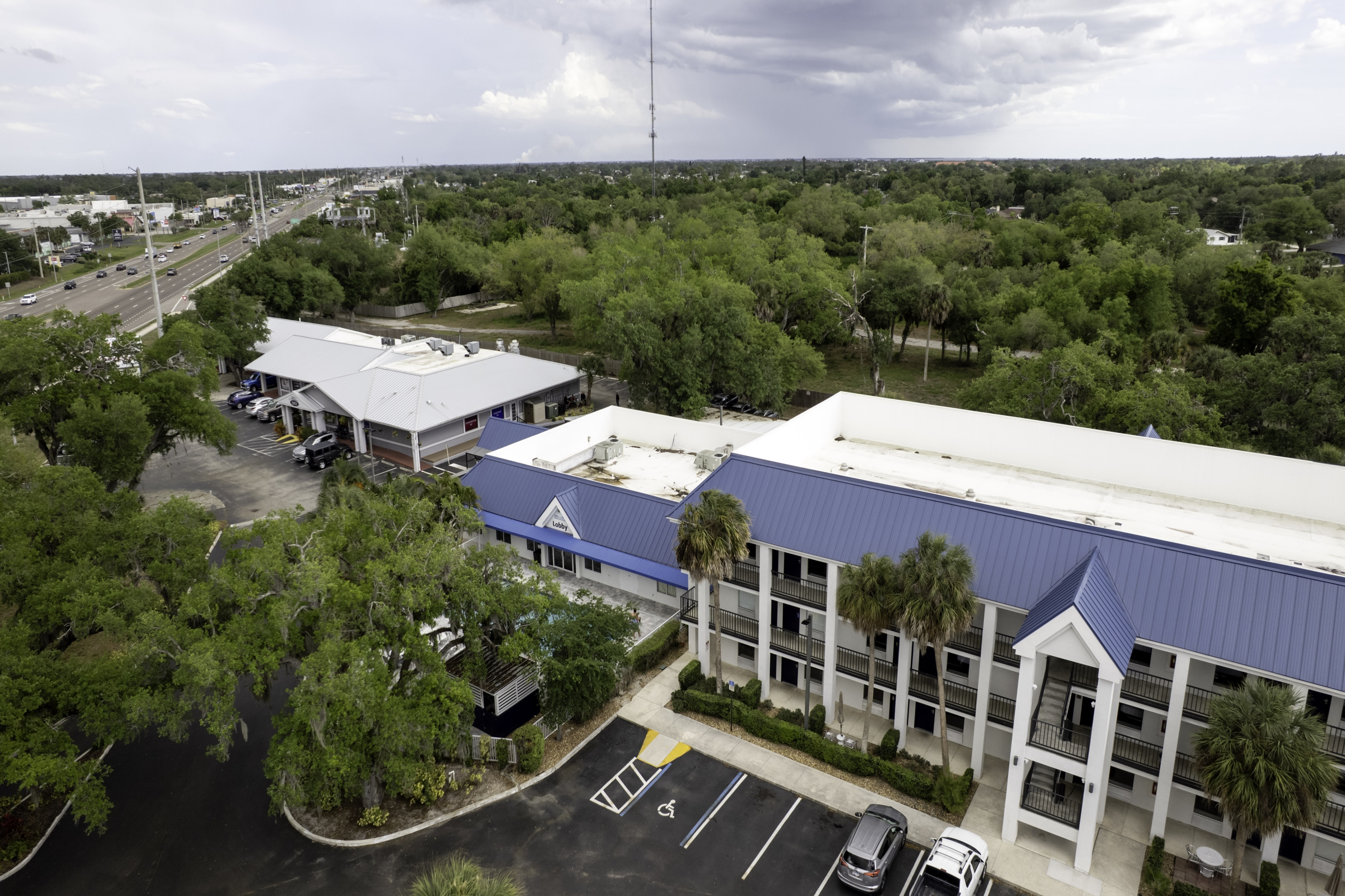 Aerial View of Days Inn by Wyndham Port Charlotte/Punta Gorda hotel in Port Charlotte, Florida