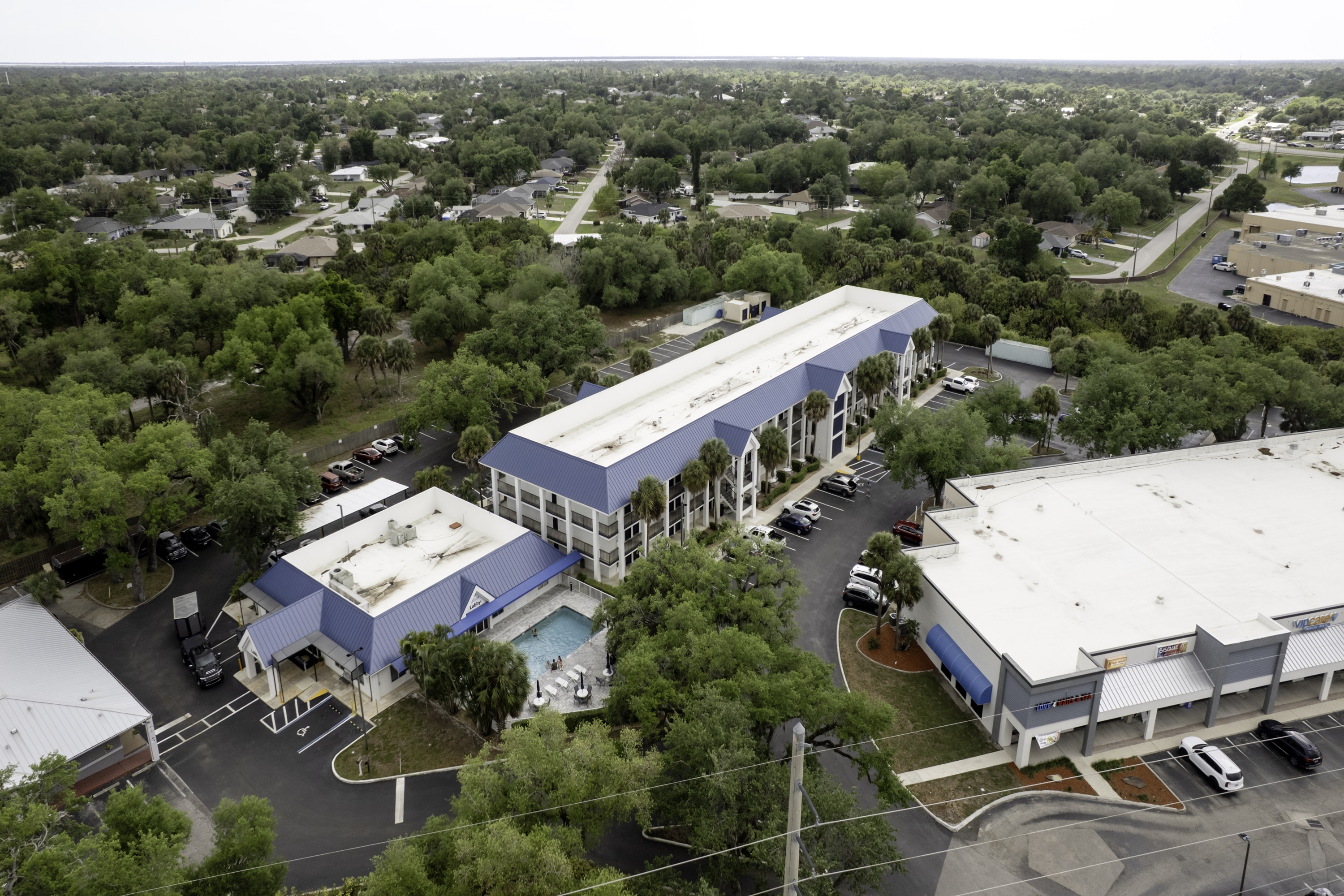 Aerial View of Days Inn by Wyndham Port Charlotte/Punta Gorda hotel in Port Charlotte, Florida