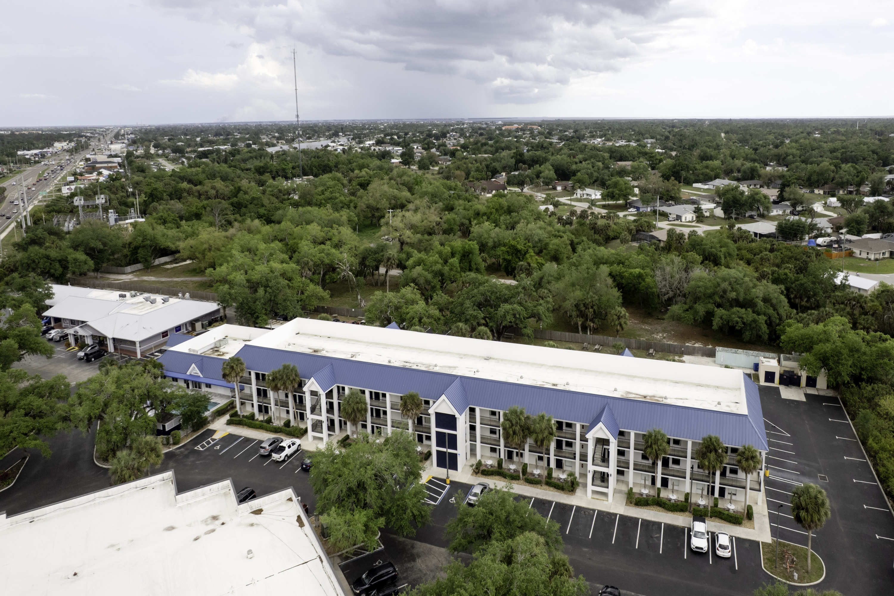 Aerial View of Days Inn by Wyndham Port Charlotte/Punta Gorda hotel in Port Charlotte, Florida