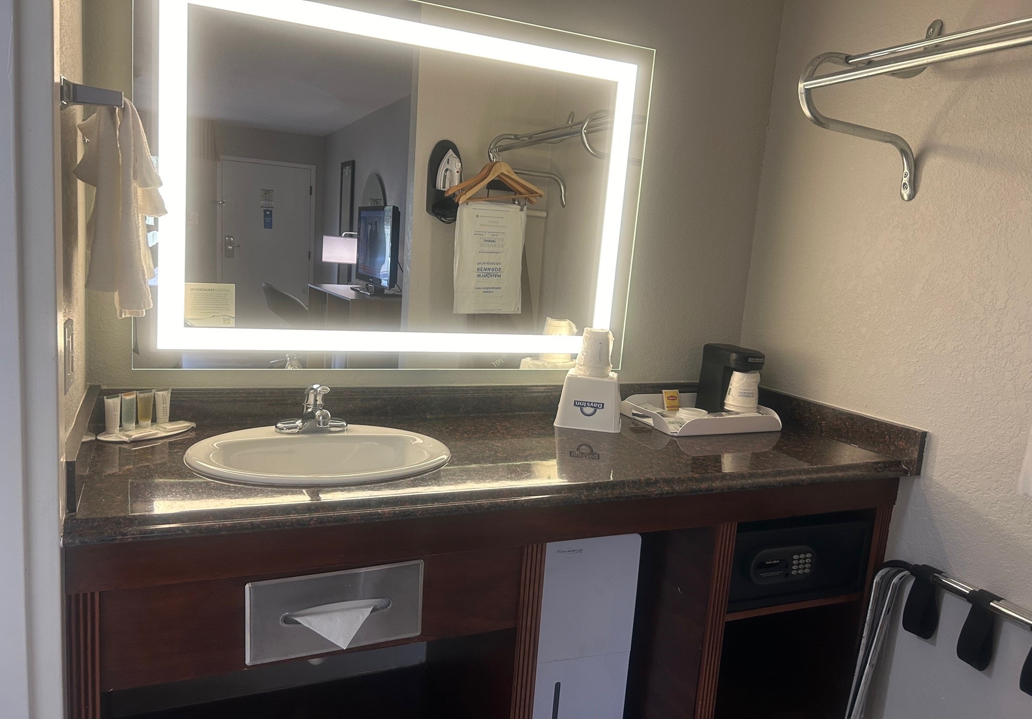 Guest room bath at the Days Inn by Wyndham Port Charlotte/Punta Gorda in Port Charlotte, Florida