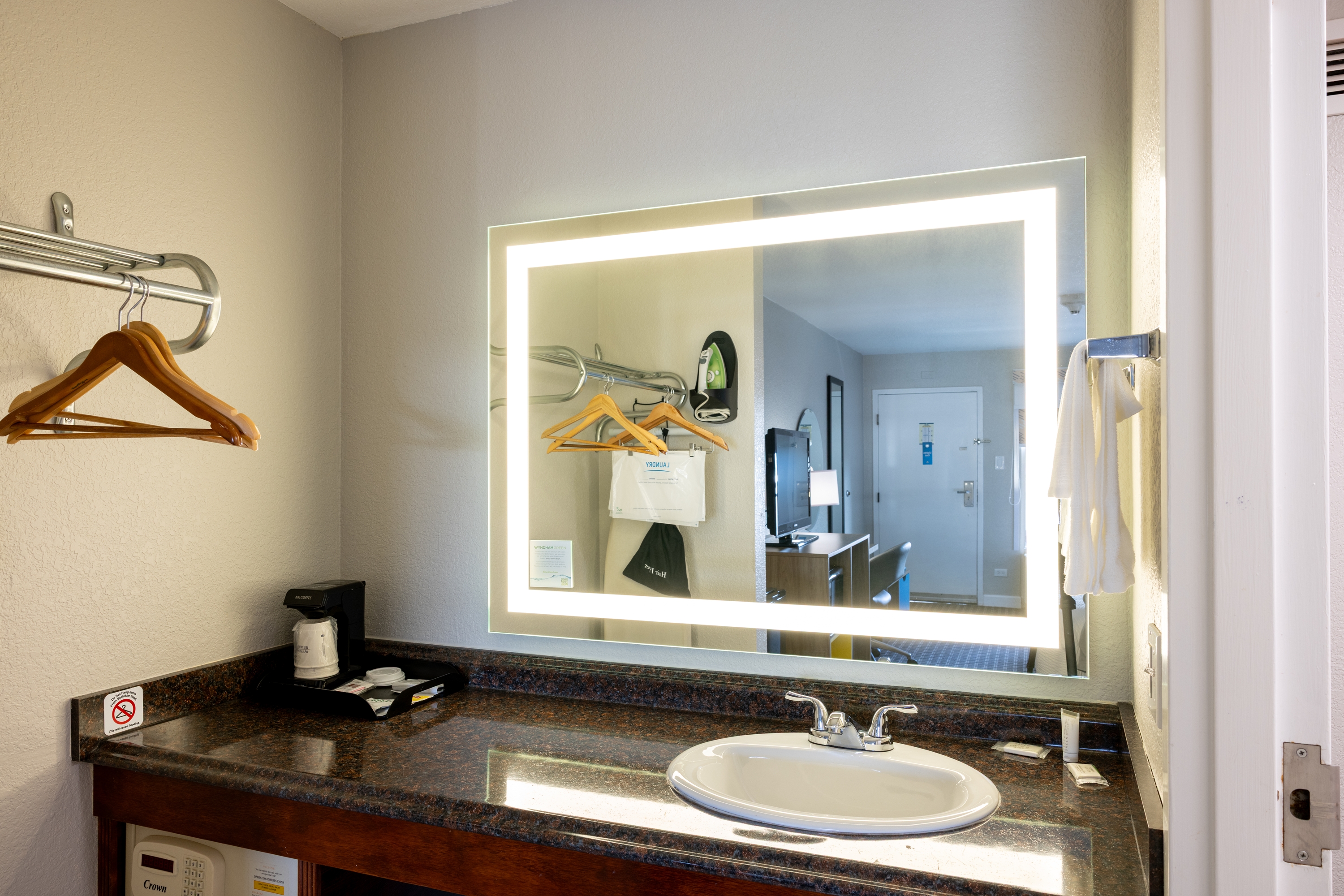 Guest room bath at the Days Inn by Wyndham Port Charlotte/Punta Gorda in Port Charlotte, Florida