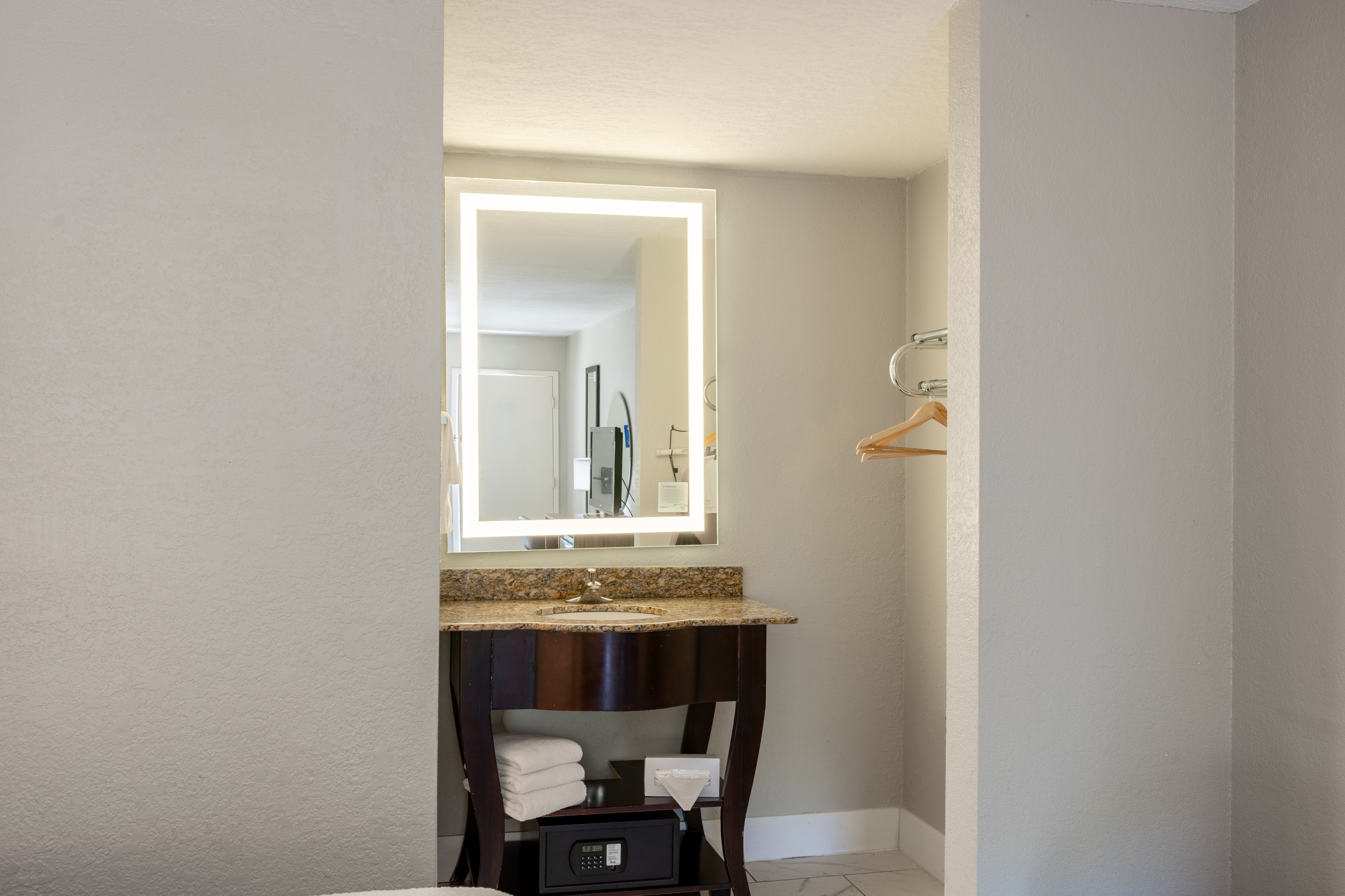 Guest room bath at the Days Inn by Wyndham Port Charlotte/Punta Gorda in Port Charlotte, Florida
