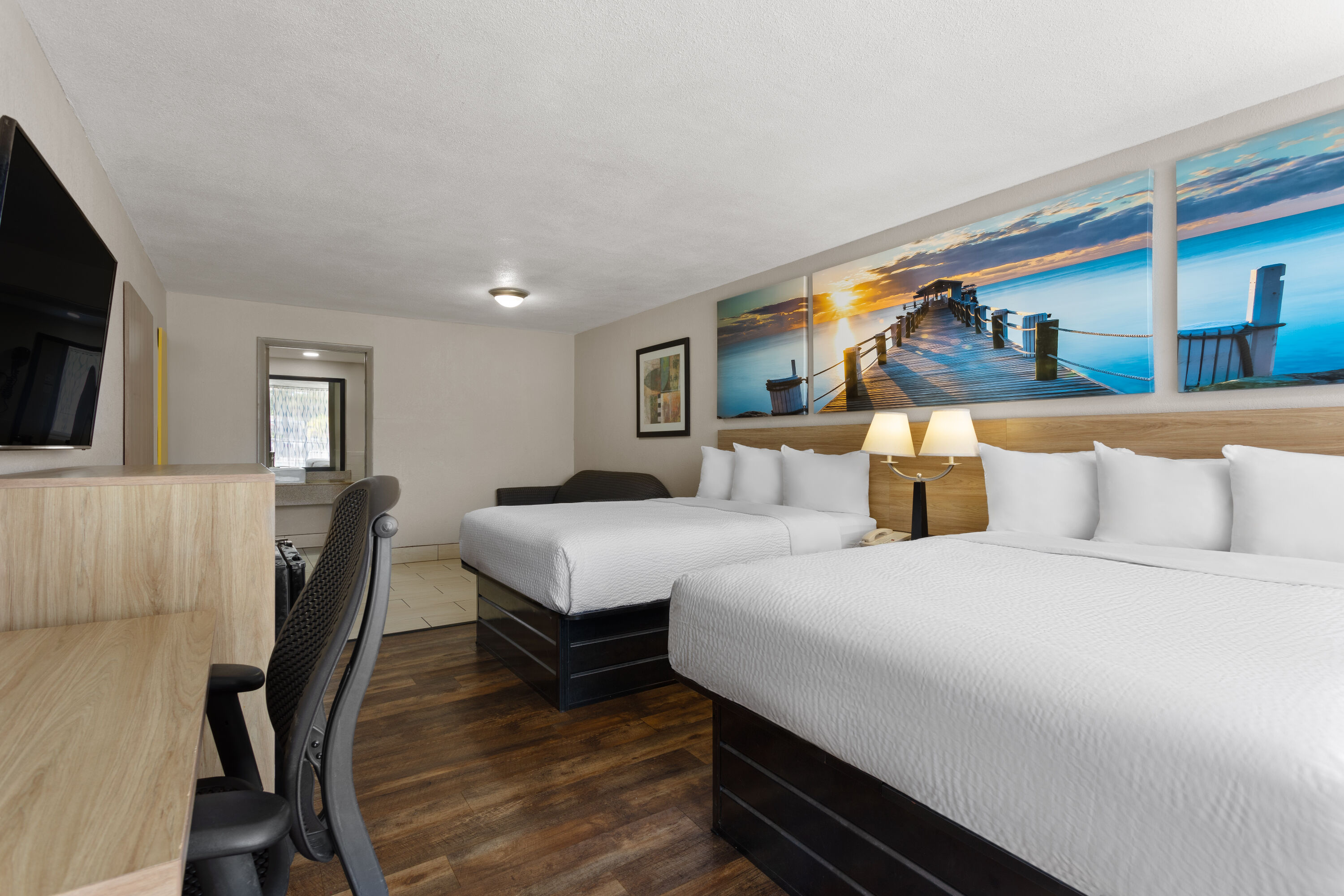 Guest room at the Days Inn by Wyndham St. Petersburg Central in Saint Petersburg, Florida