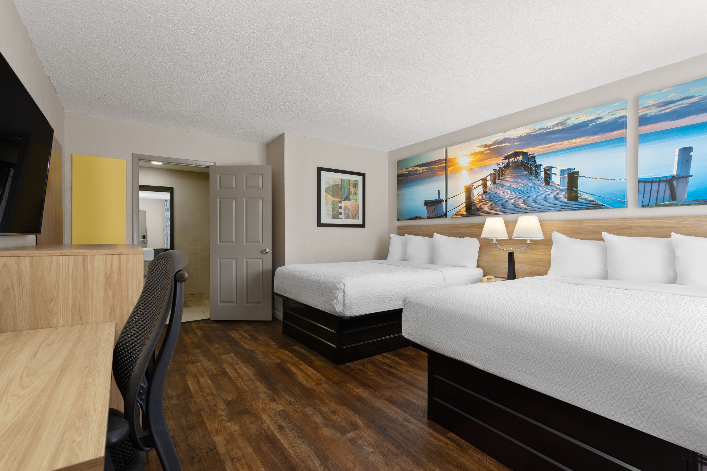 Guest room at the Days Inn by Wyndham St. Petersburg Central in Saint Petersburg, Florida