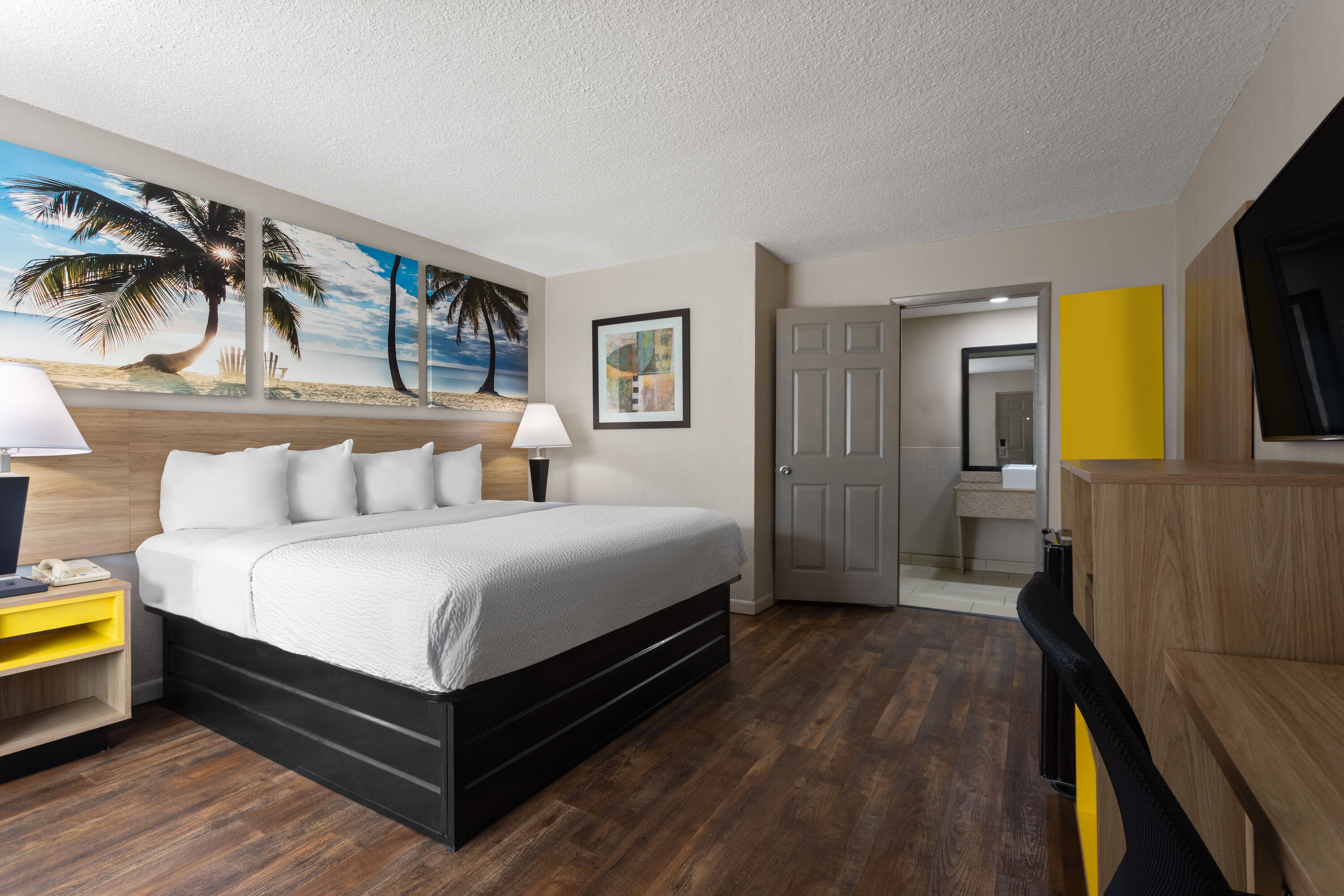 Guest room at the Days Inn by Wyndham St. Petersburg Central in Saint Petersburg, Florida