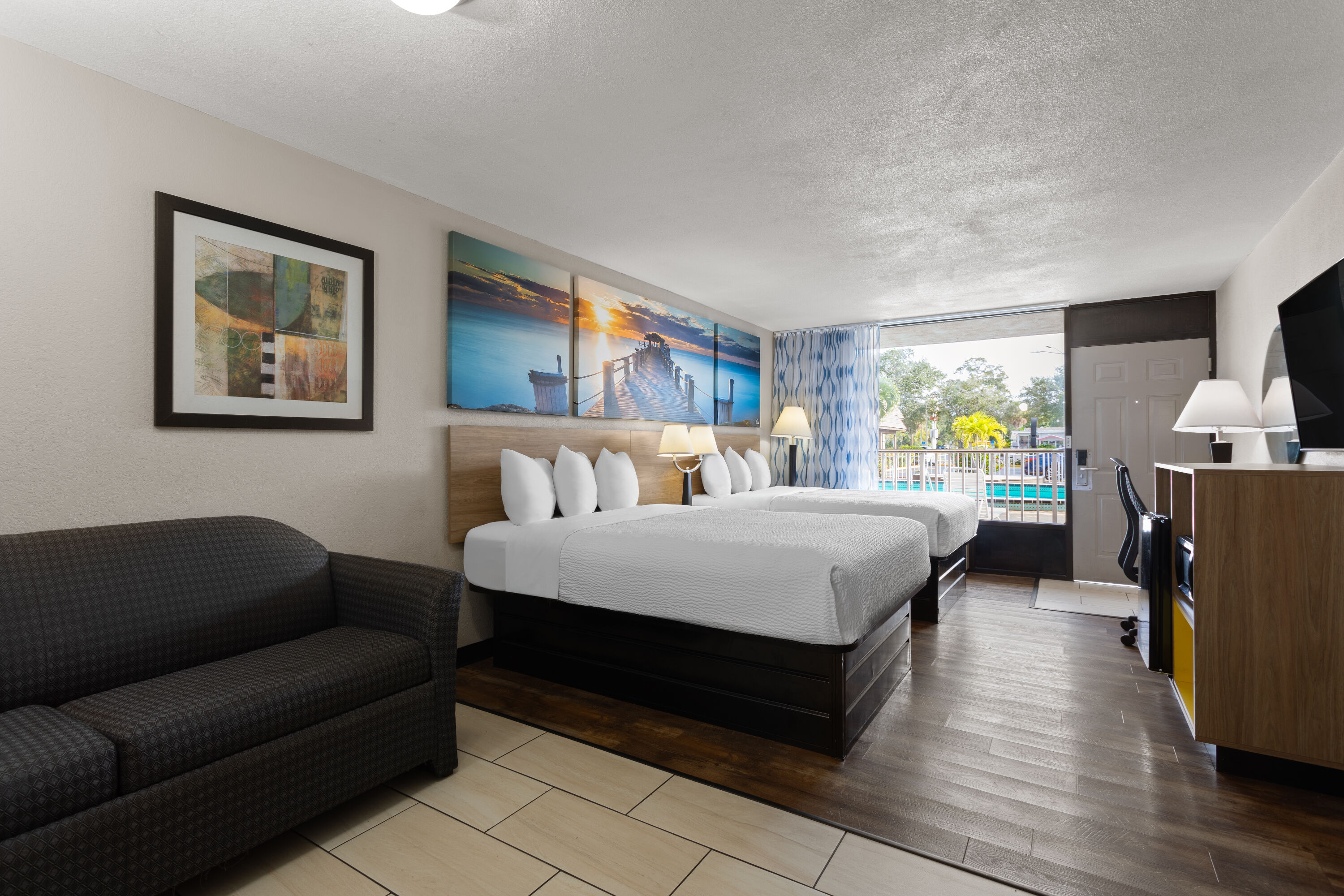 Guest room at the Days Inn by Wyndham St. Petersburg Central in Saint Petersburg, Florida