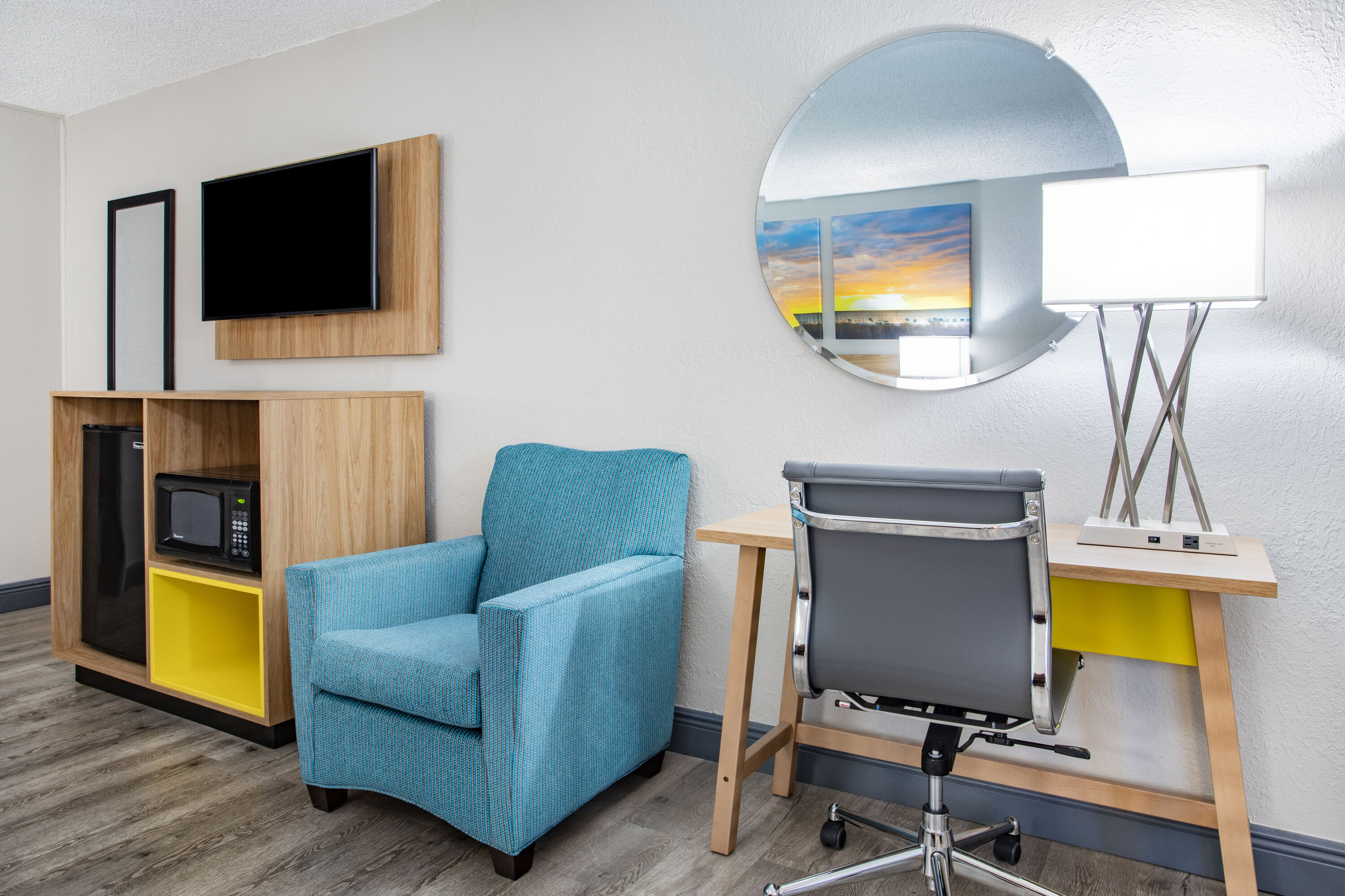 Guest room at the Days Inn by Wyndham Titusville Kennedy Space Center in Titusville, Florida