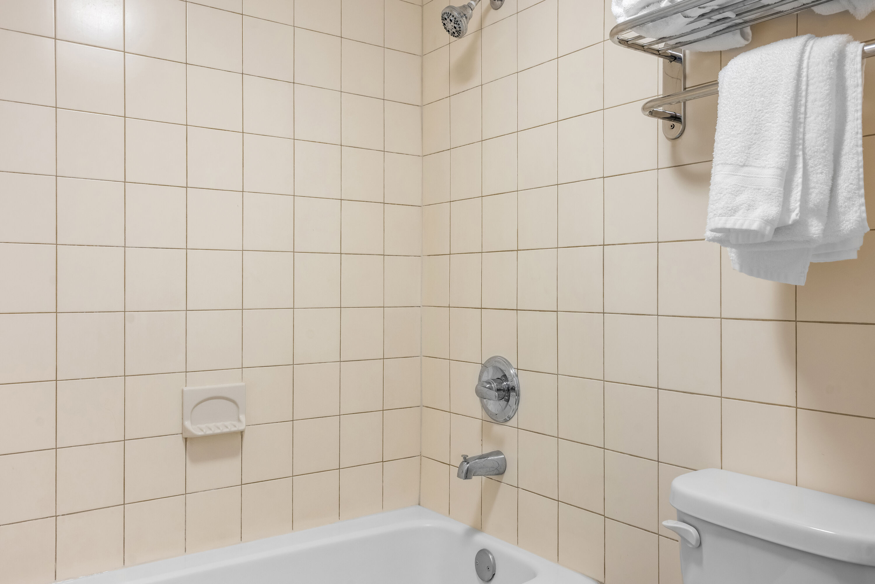 Guest room bath at the Days Inn by Wyndham Adel I-75 in Adel, Georgia