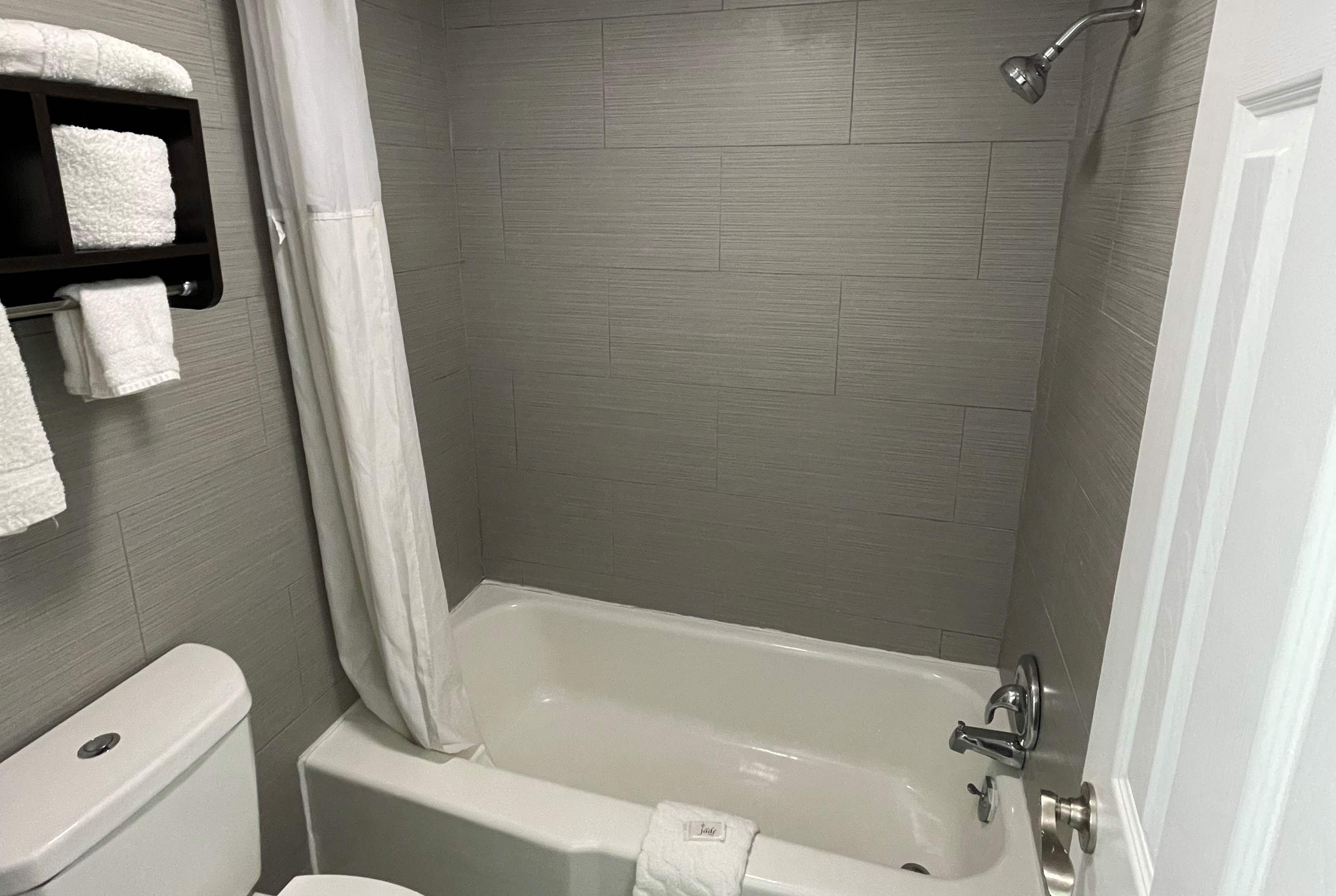 Guest room bath at the Days Inn by Wyndham Calhoun GA I-75 and US-41 in Calhoun, Georgia