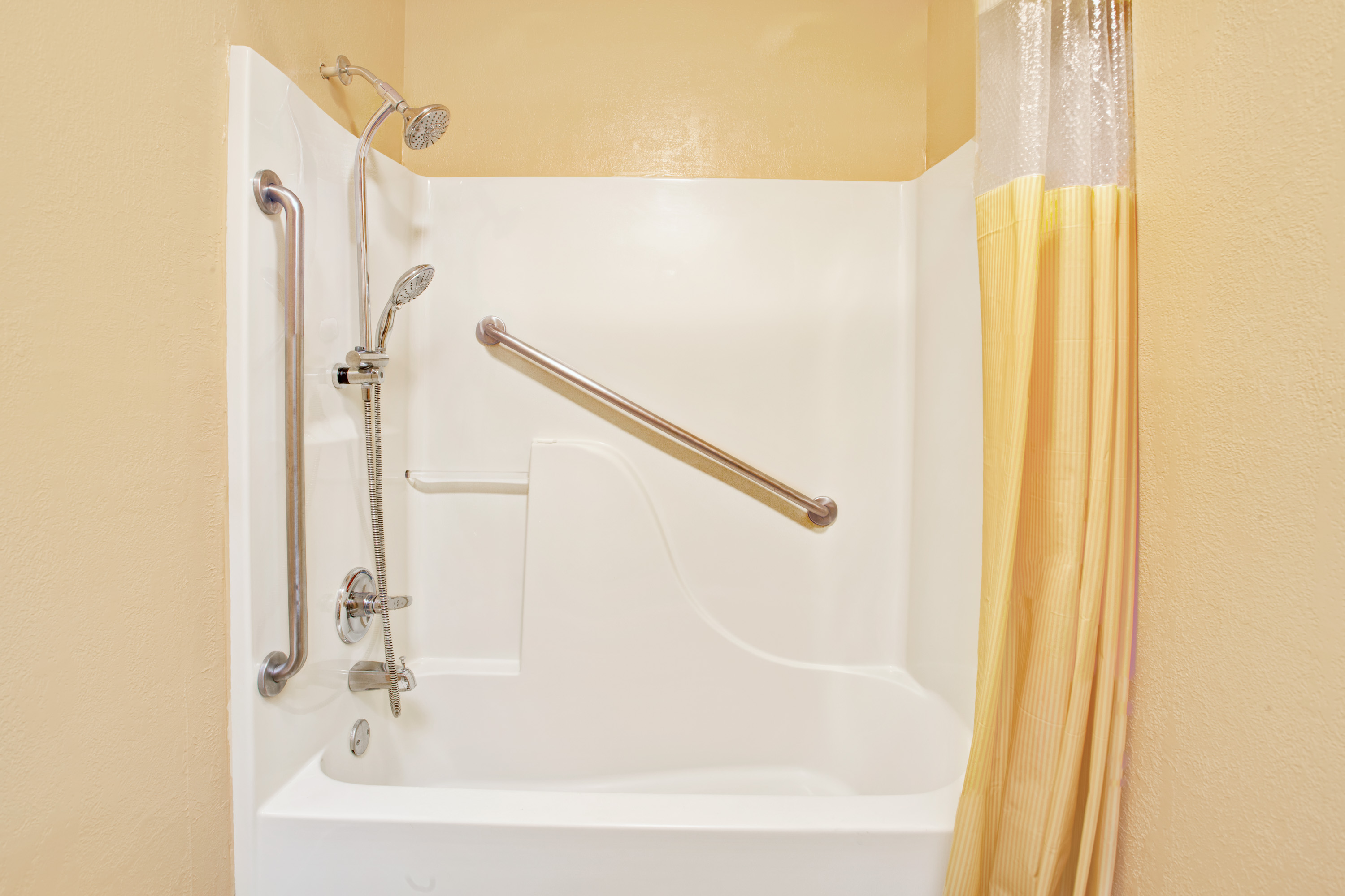 Guest room bath at the Days Inn by Wyndham Marietta White Water in Marietta, Georgia