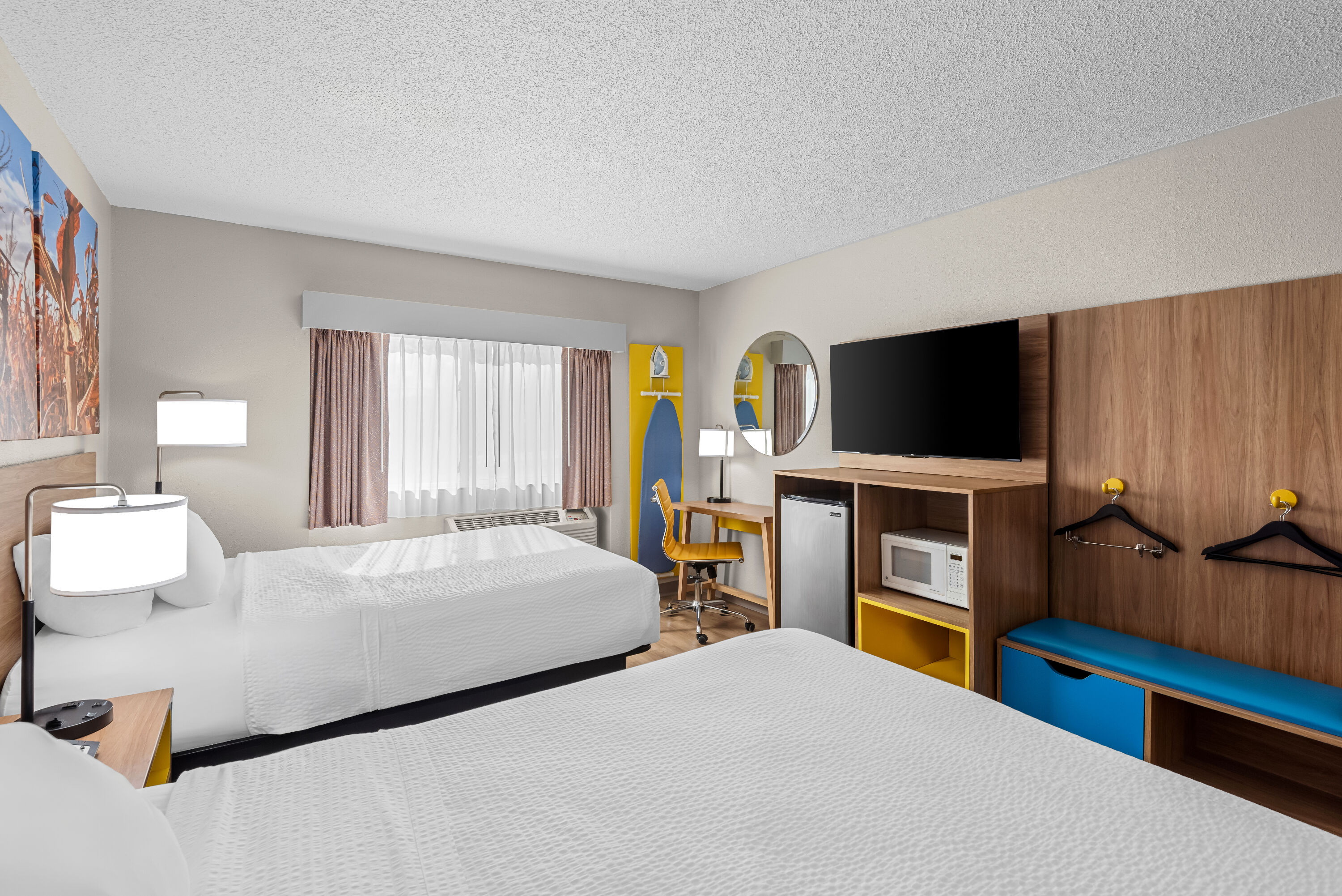 Double bed guest room at the Days Inn by Wyndham Ames in Ames, Iowa