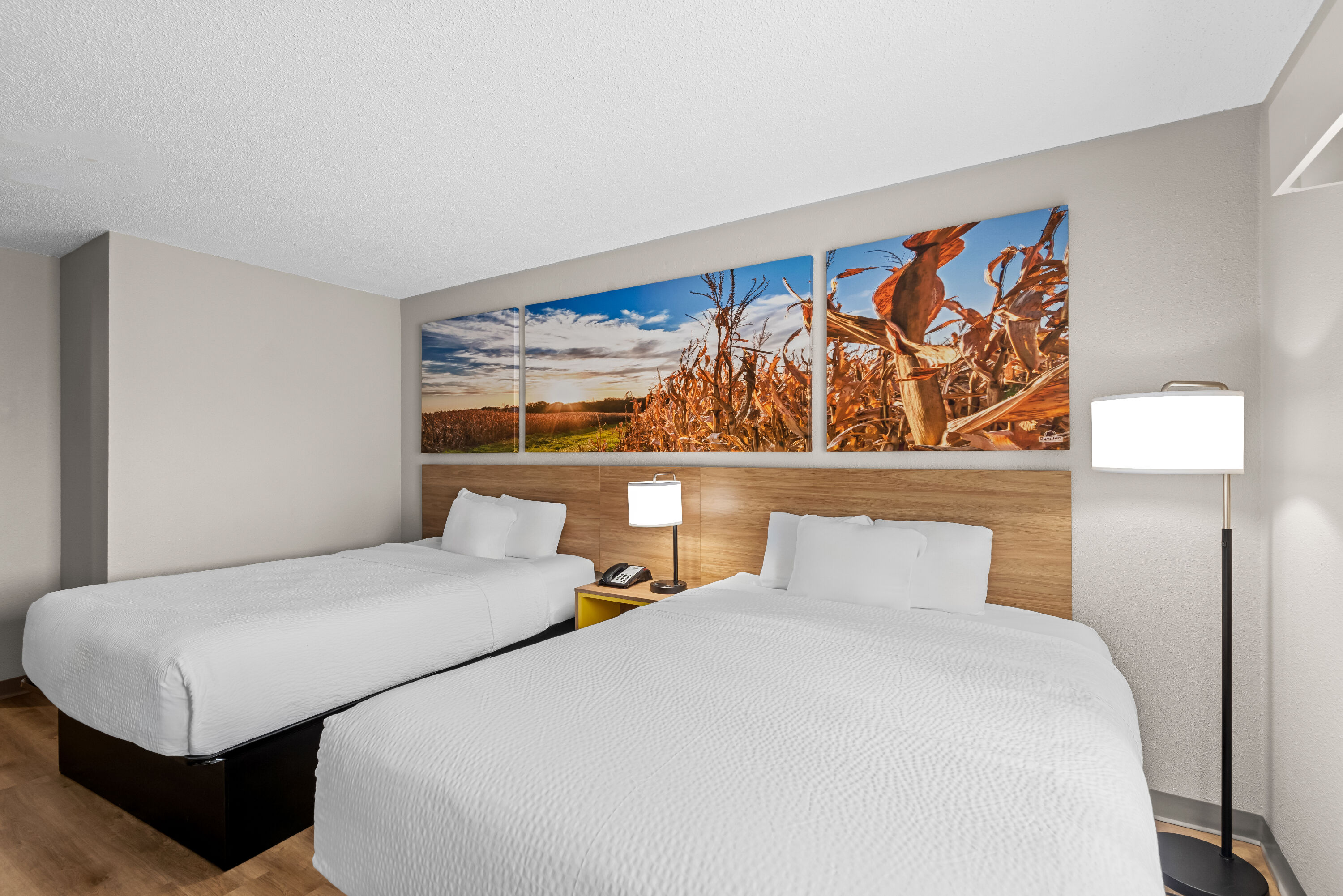 Double bed guest room at the Days Inn by Wyndham Ames in Ames, Iowa