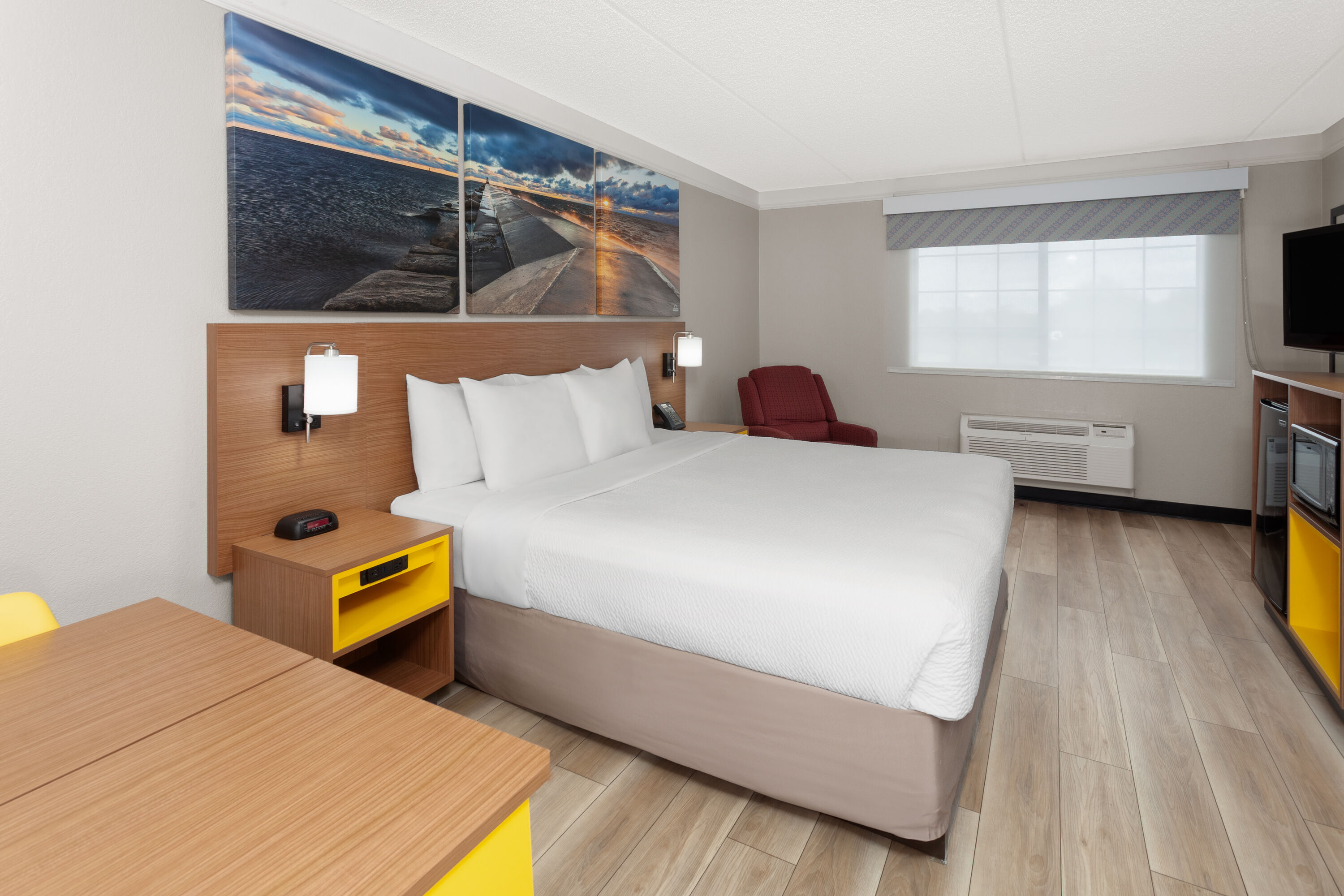 Guest room at the Days Inn & Suites by Wyndham Arlington Heights in Arlington Heights, Illinois