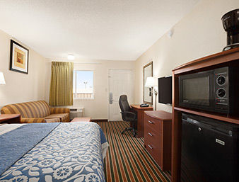 Guest room at the Days Inn by Wyndham Champaign/Urbana in Champaign, Illinois