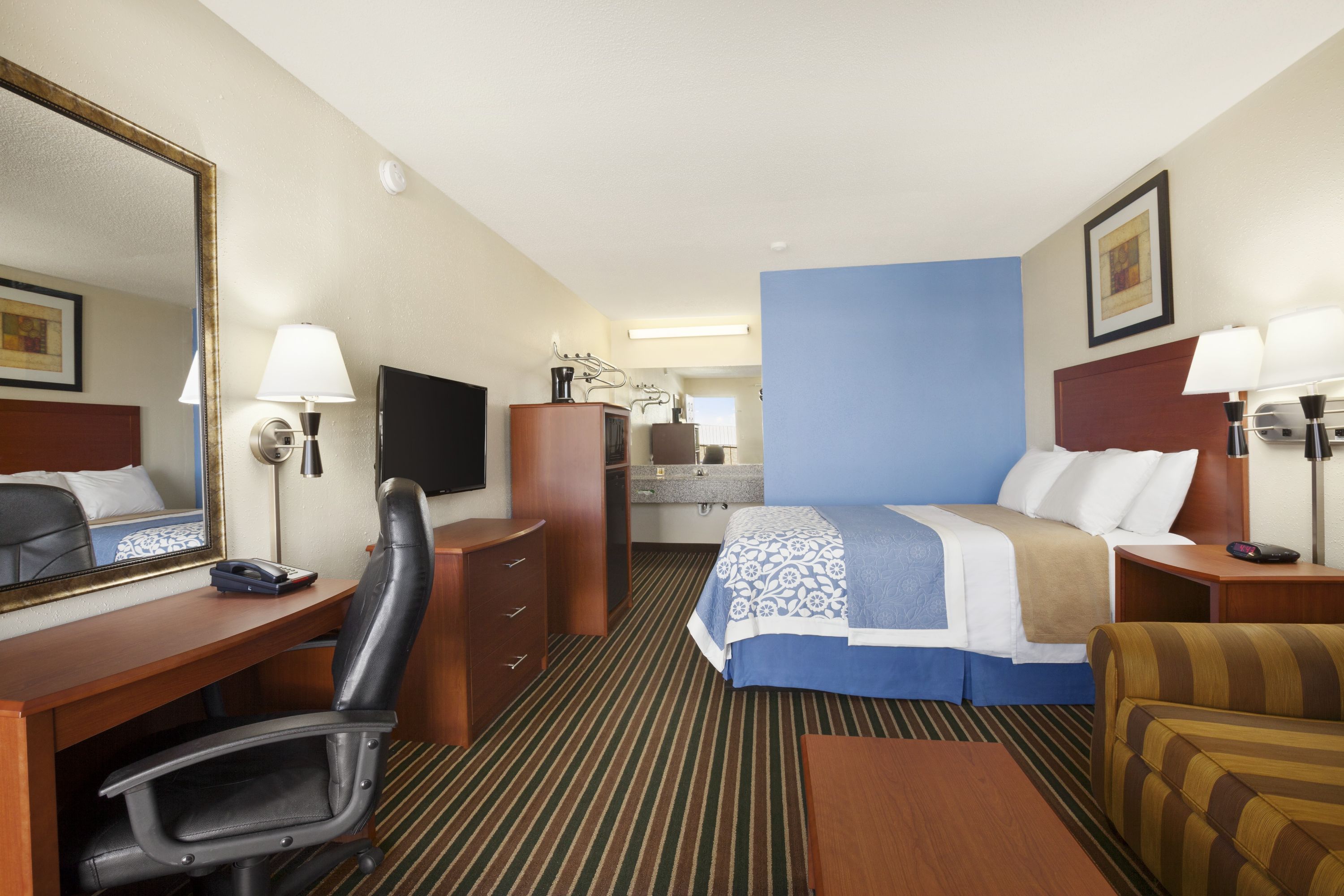 Guest room at the Days Inn by Wyndham Champaign/Urbana in Champaign, Illinois