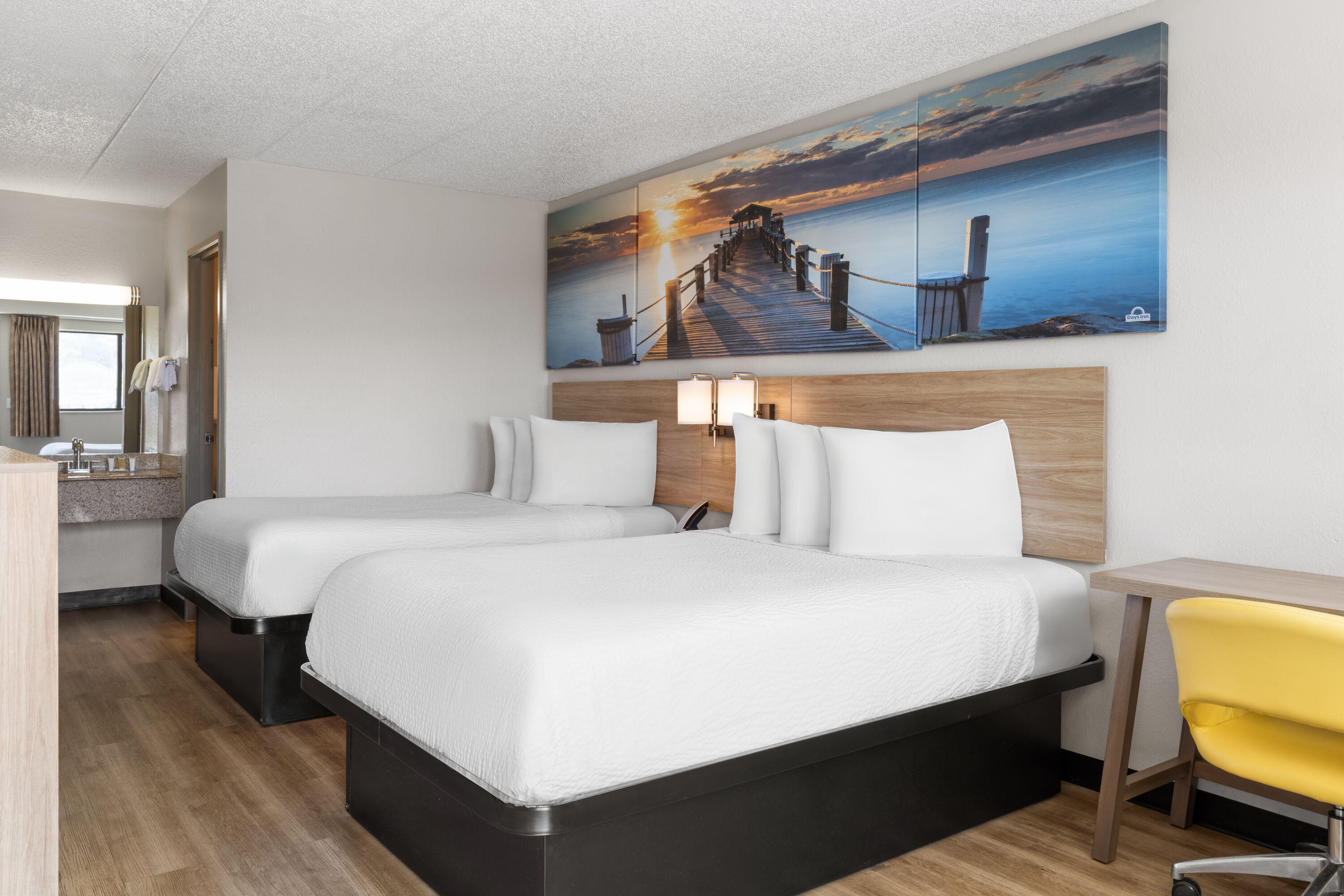 Guest room at the Days Inn by Wyndham Cloverdale Greencastle in Cloverdale, Indiana