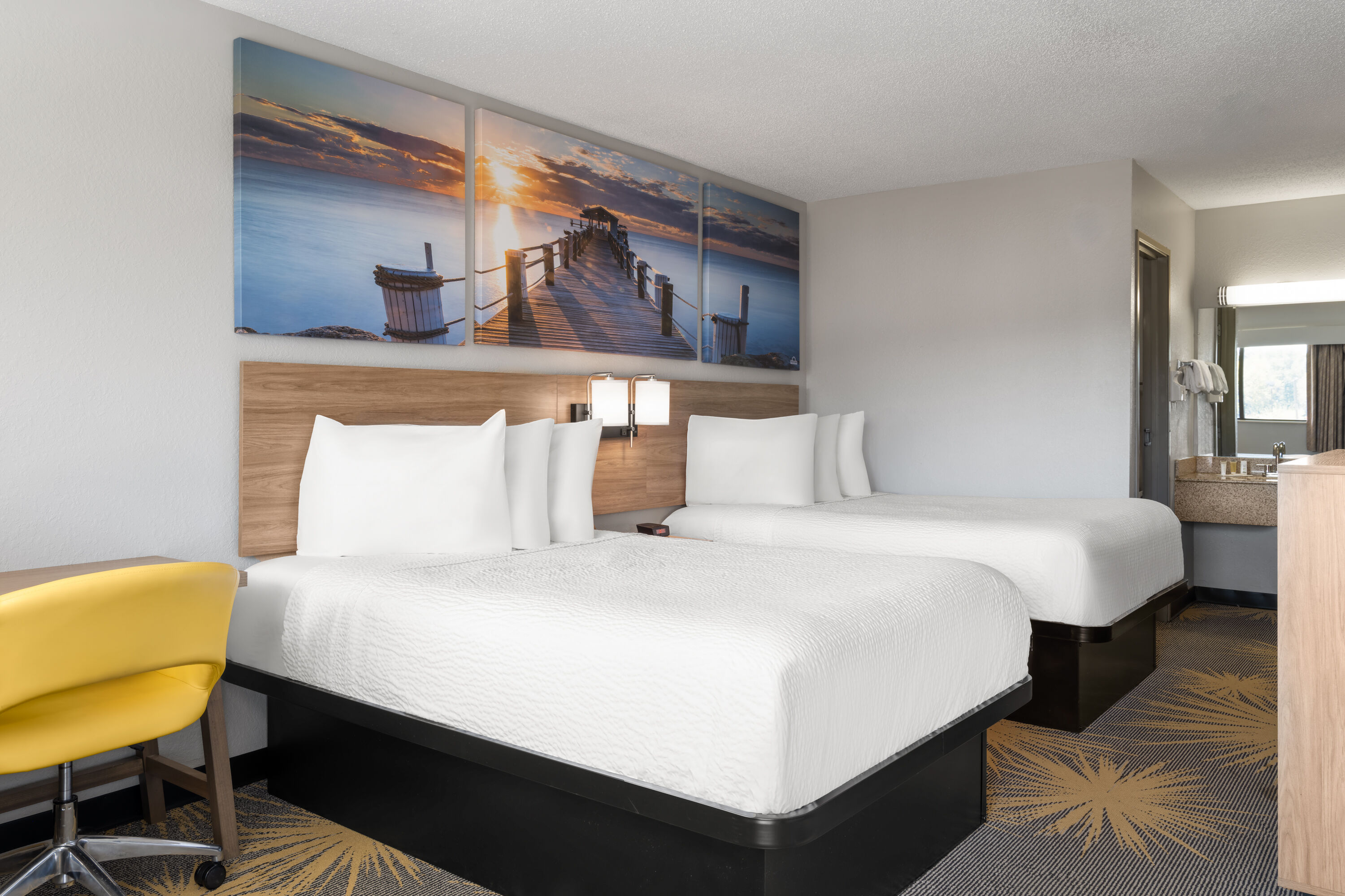 Guest room at the Days Inn by Wyndham Cloverdale Greencastle in Cloverdale, Indiana