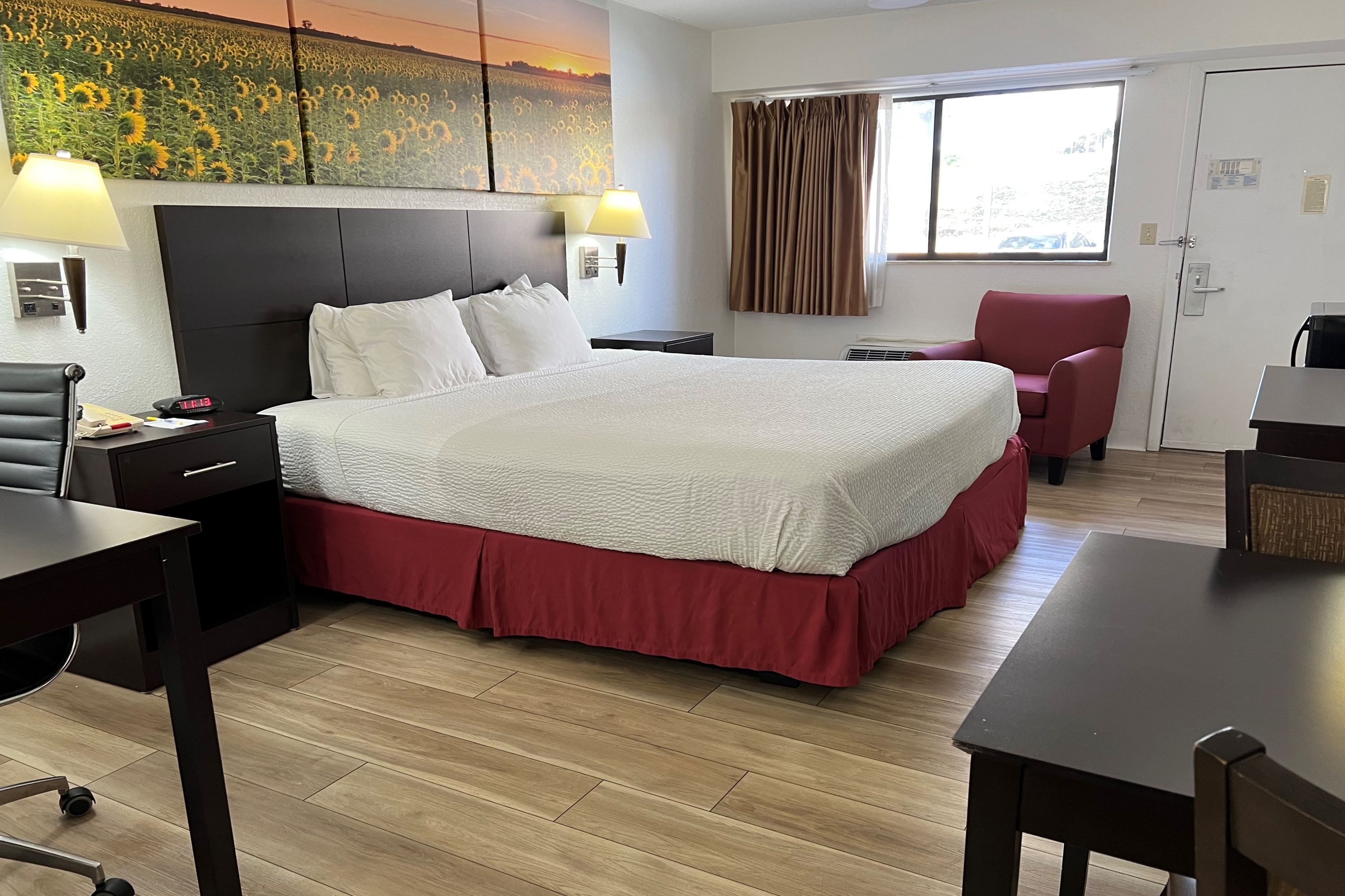 Guest room at the Days Inn by Wyndham Overland Park/Metcalf/Convention Center in Overland Park, Kansas