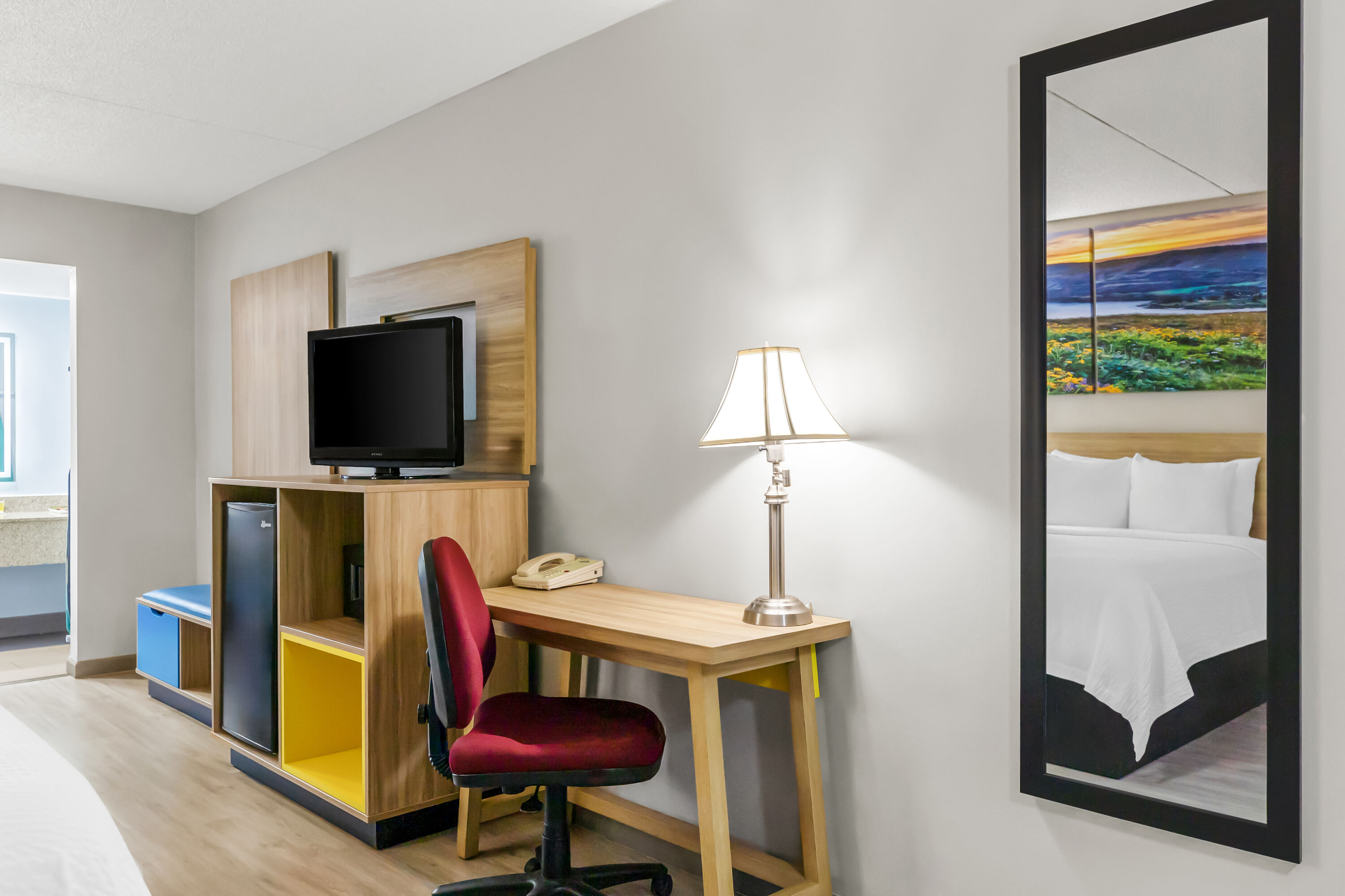 Double bed guest room at the Days Inn by Wyndham Salina South in Salina, Kansas