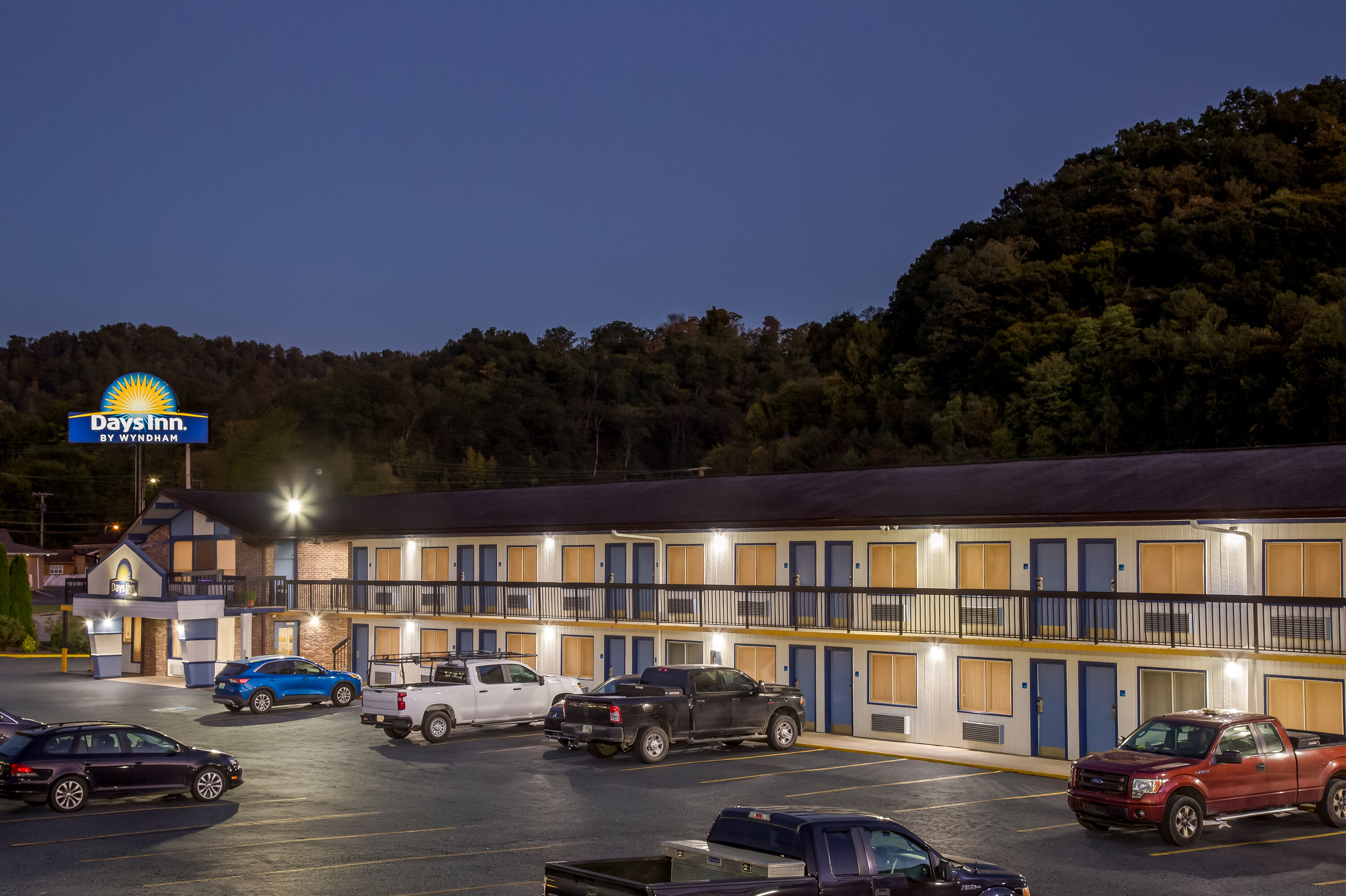 Exterior Night Image of Days Inn by Wyndham Paintsville hotel in Paintsville, Kentucky