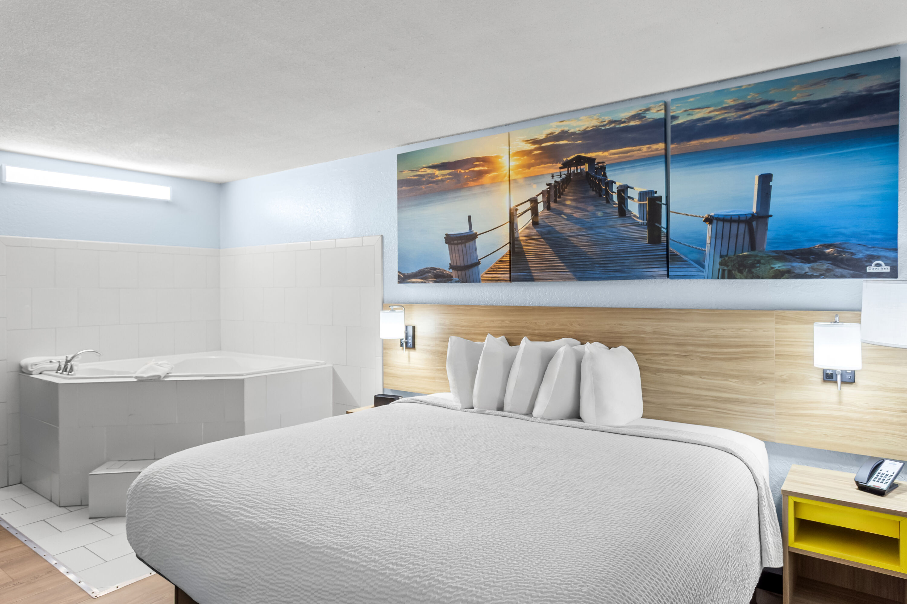 King bed guest room at the Days Inn by Wyndham Paintsville in Paintsville, Kentucky
